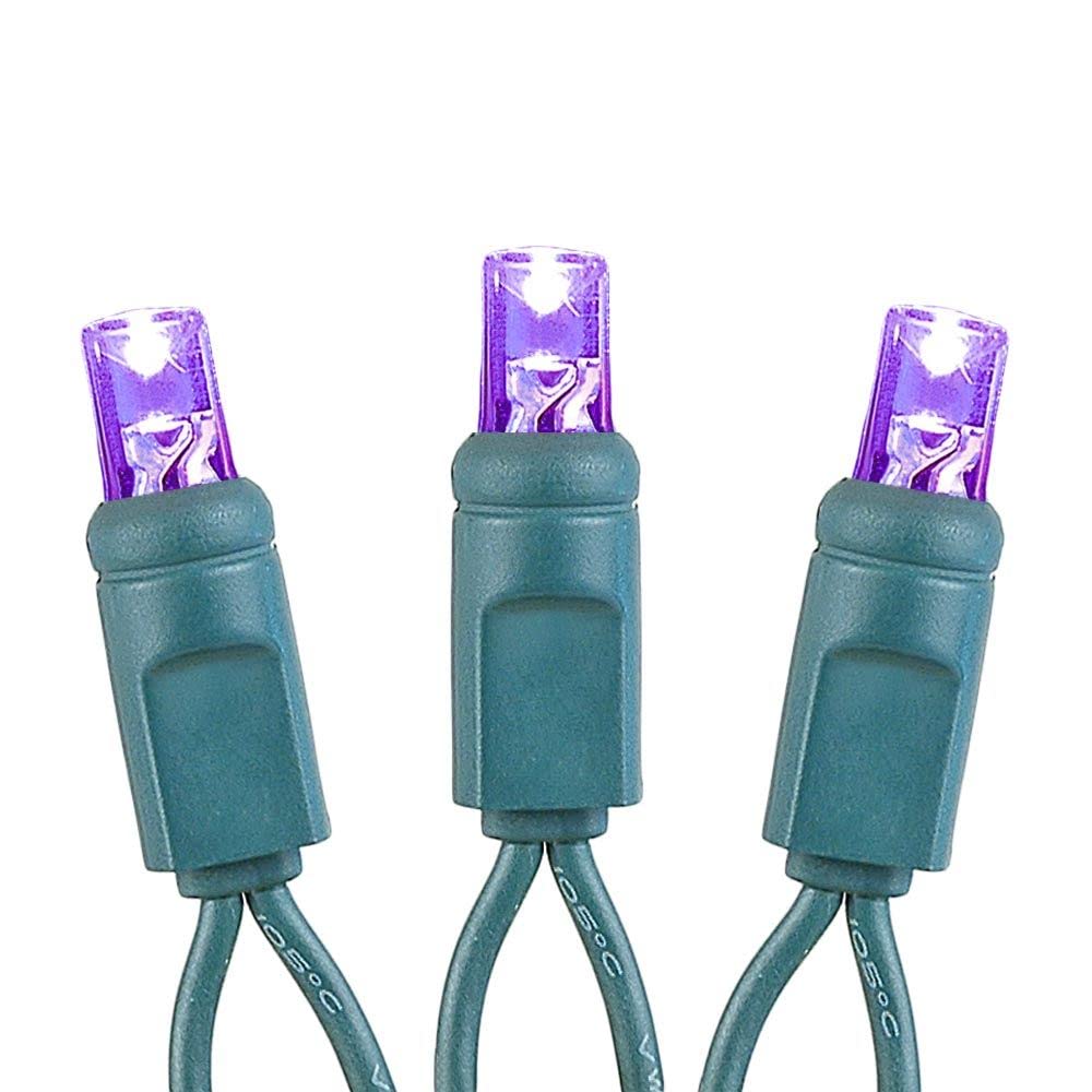 BAT50 LED Battery Operated Christmas Mini Lights - 50 Green Wire Fairy String Lights (17 Feet) for Holiday Decorations, Parties, and Indoor/Outdoor Use