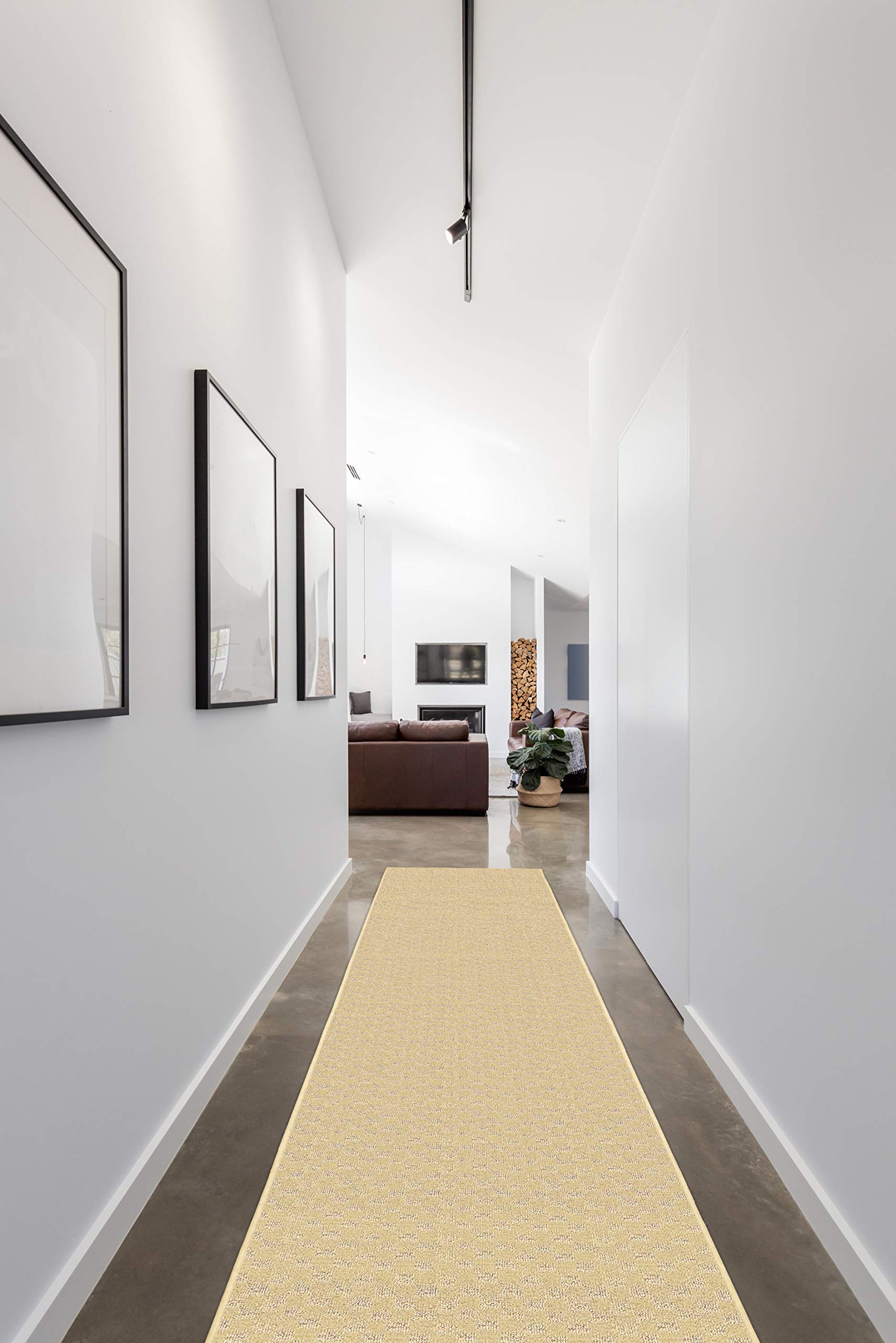 Garland Rug Medallion Area Rug 2x12 Feet, Tan - Perfect for Living Room, Bedroom, or Hallway Decor