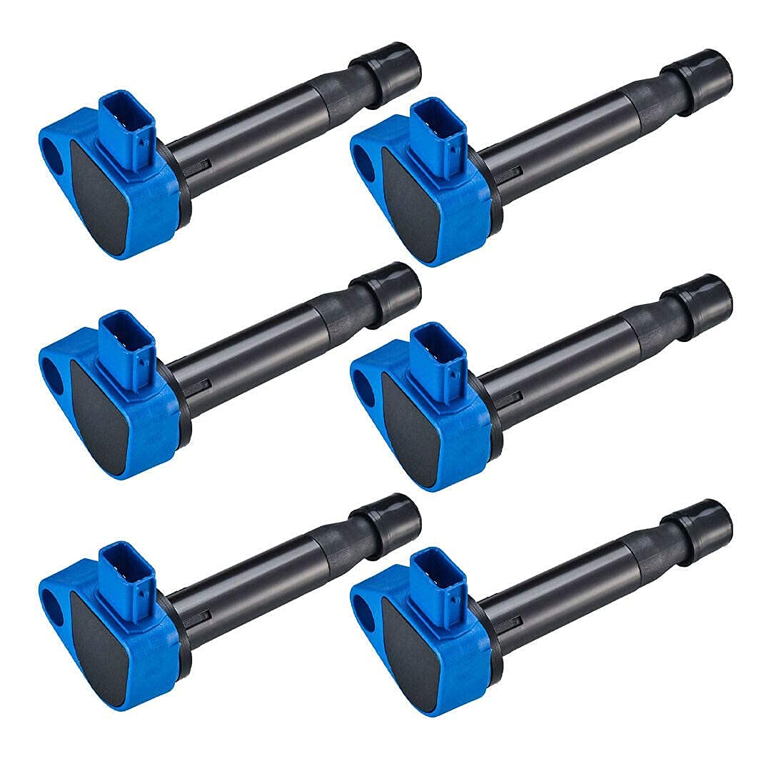 6-Piece High Performance Ignition Coil Pack & Platinum Spark Plug Set - Compatible with Honda Acura Accord RL TL 2004-2008 3.0L 3.2L 3.5L V6 Engines | Improves Engine Performance & Fuel Efficiency for Smooth Driving