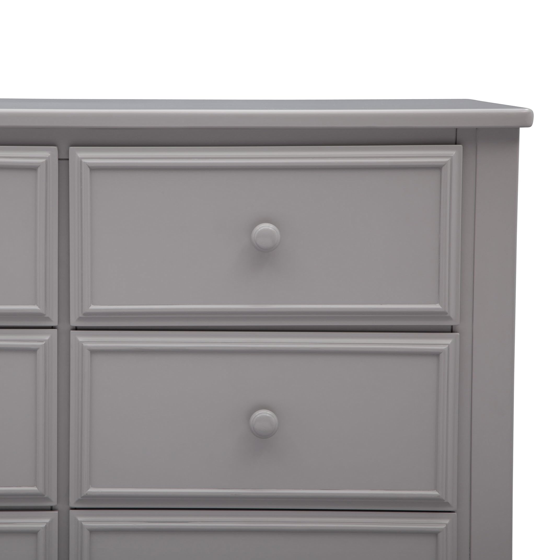 Delta Children Unisex 6-Drawer Double Dresser with Interlocking Drawers - Greenguard Gold Certified, Grey Nursery Dresser for Baby & Kids Bedroom Storage