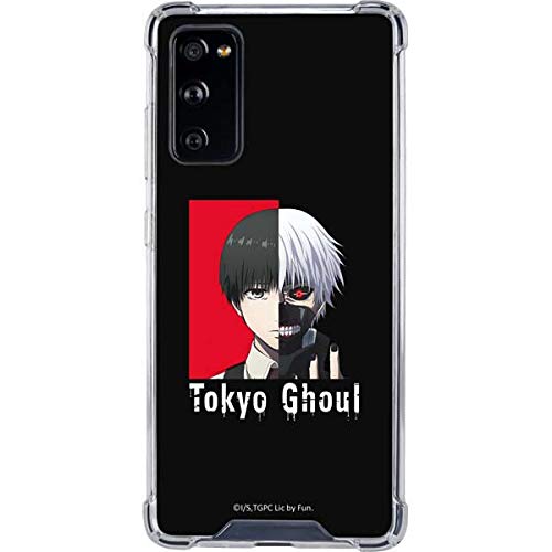 Funimation Officially Licensed Ken Kaneki Black Split Design Clear Phone Case for Samsung Galaxy S20 FE - Slim Protective Cover for Anime Fans, Daily Use & Gift Giving