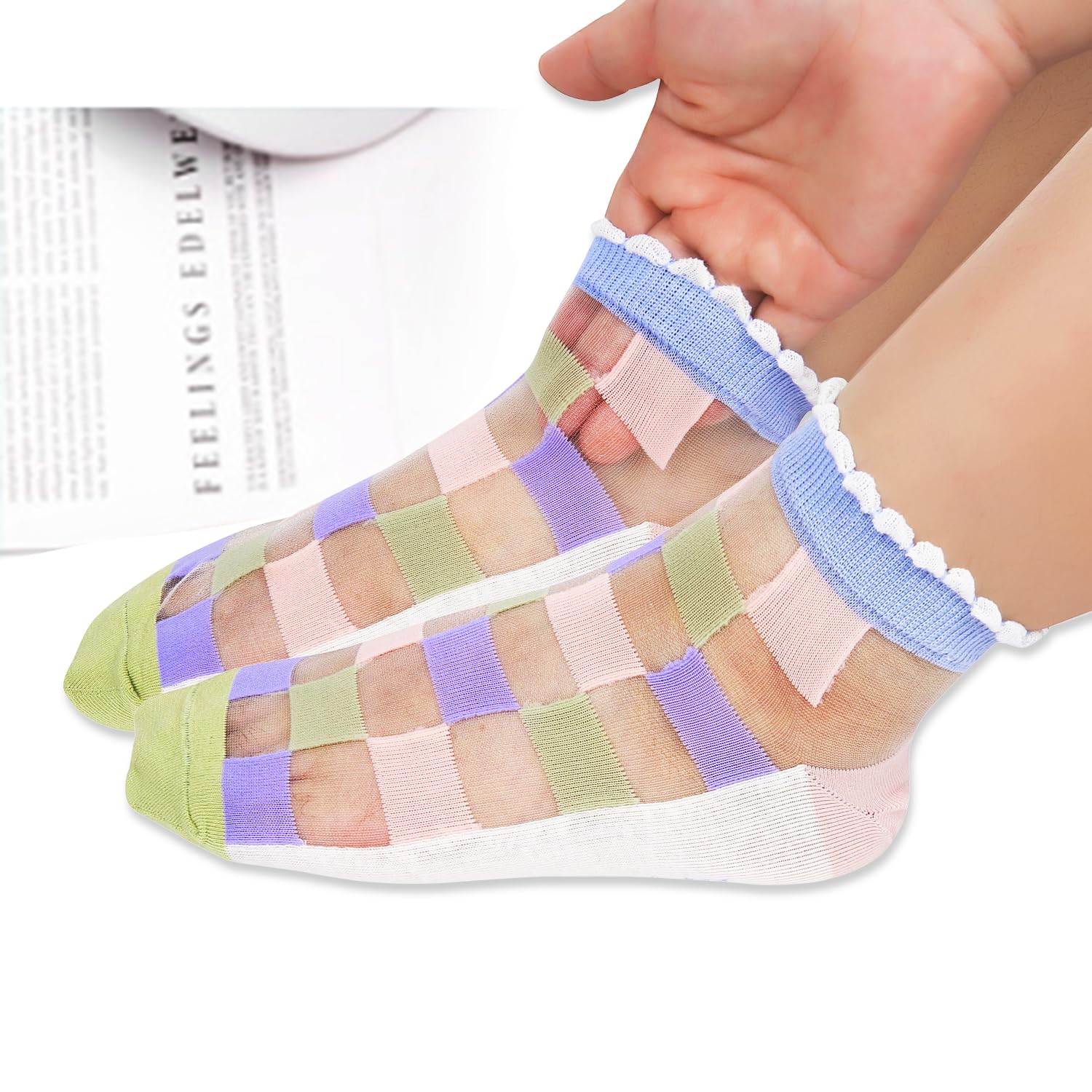 Benefeet Sheer Ankle Socks for Women - Thin Lace Nylon Summer Socks for Casual Wear