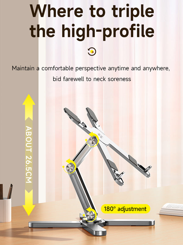 Adjustable 360° Swivel Laptop Stand - Lightweight Aluminum Alloy Rotating Bracket for MacBook, iPad, Notebook - Perfect for Home Office, Bed, Desk & Travel Use