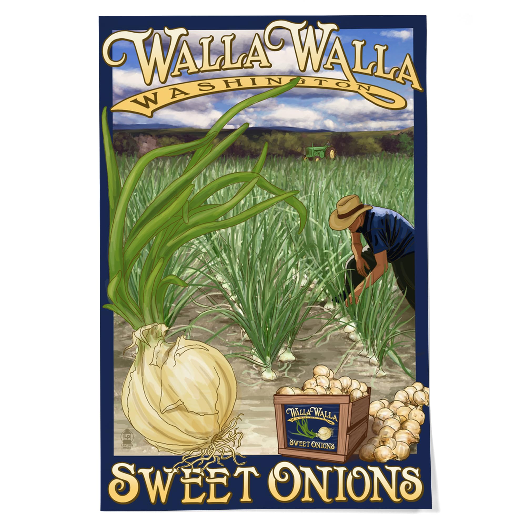 Lantern Press 24x36 Inch Giclee Art Print - Walla Walla Sweet Onions Washington Landscape Wall Decor - Perfect for Living Room, Bedroom & Office Artwork