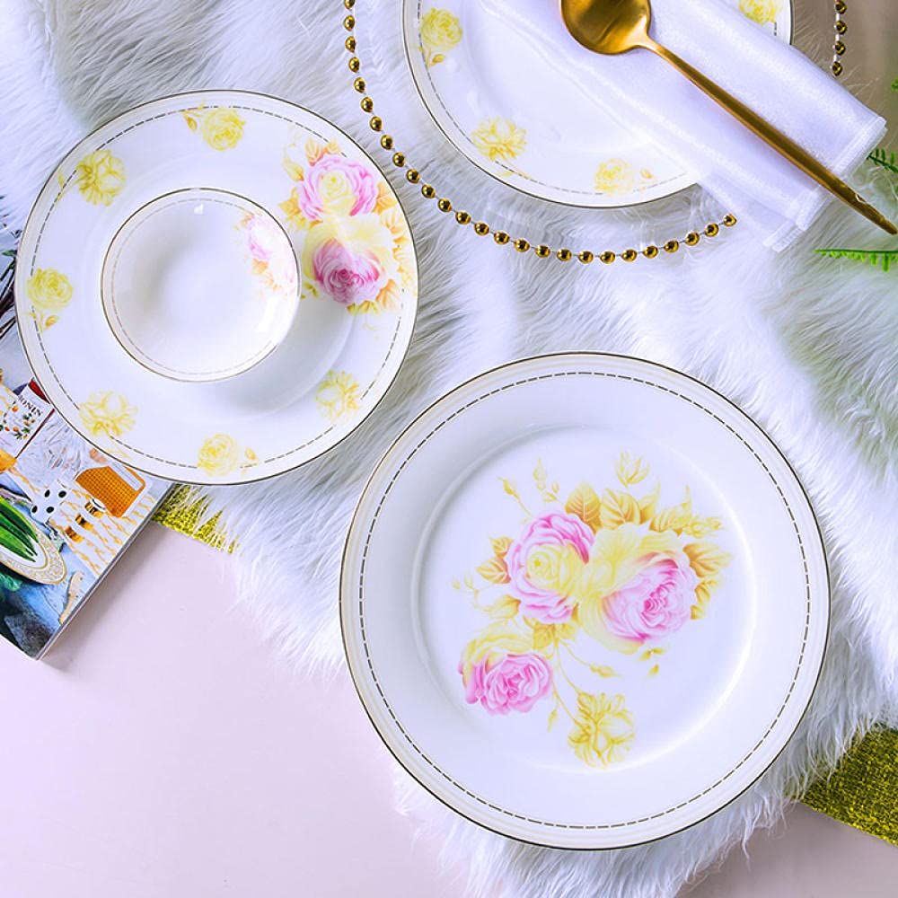 60-Piece Jingdezhen Ceramic Dinnerware Set - Chinese Soup Bowls, Salad Plates, Noodle Dishes & Tableware for Asian Cuisine | Perfect for Home Dining, Restaurants & Gifts