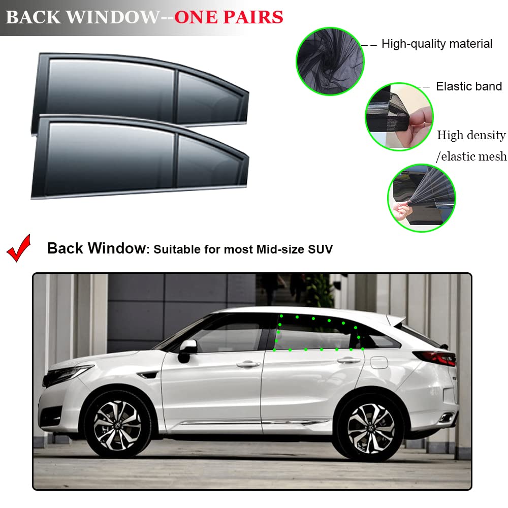 2 Pack Car Side Window Sun Shade Screen - UV Protection Window Covers for SUVs, Camping & Travel | Fits Most Mid-Size Vehicles | Create Privacy & Cool Cabin for Road Trips, Outdoor Adventures & Baby Naps