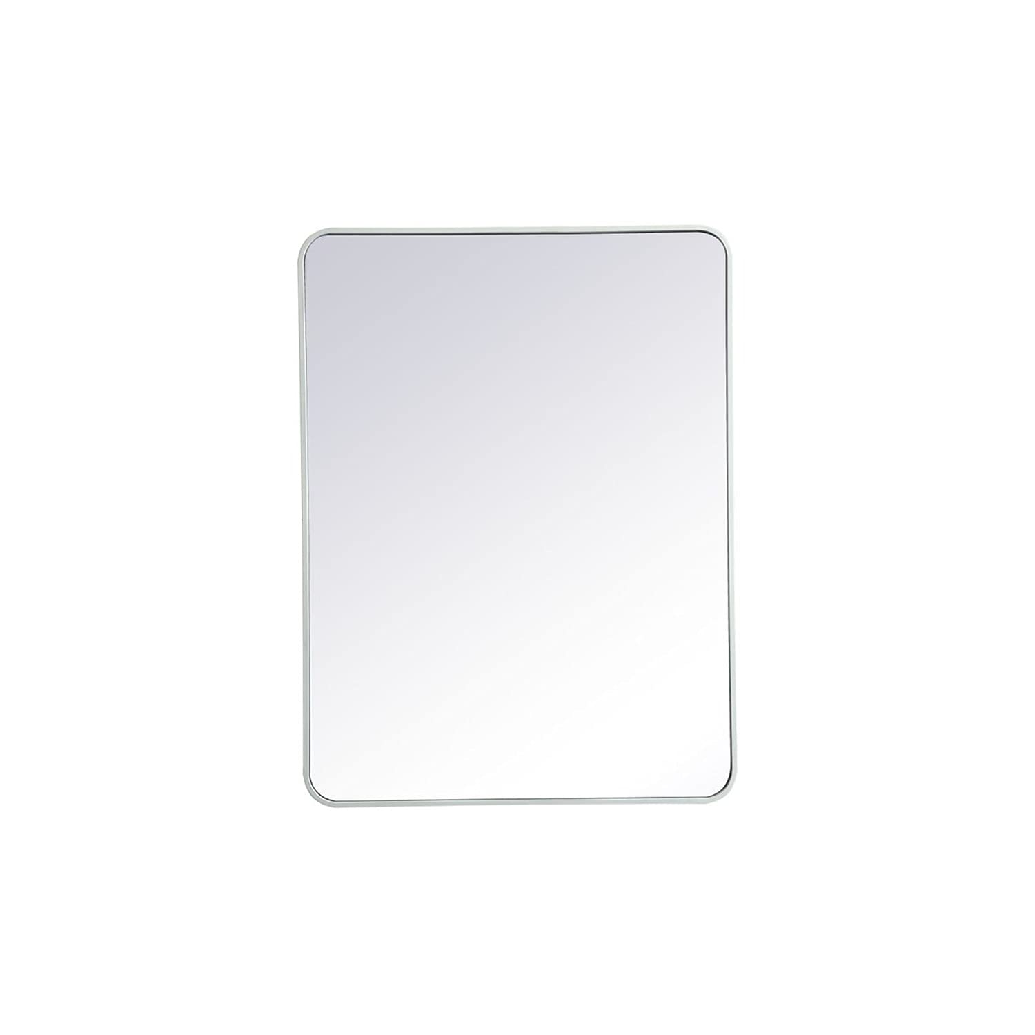 Elegant White Metal Rectangular Mirror 30x40 - Home Decor & Wall Styling