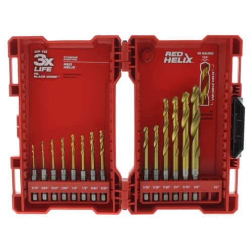 Milwaukee 15-Piece Shockwave Titanium Drill Bit Set - High-Speed Steel Drill Bits for Metal, Wood & Plastic - Perfect for DIY Projects & Professional Use