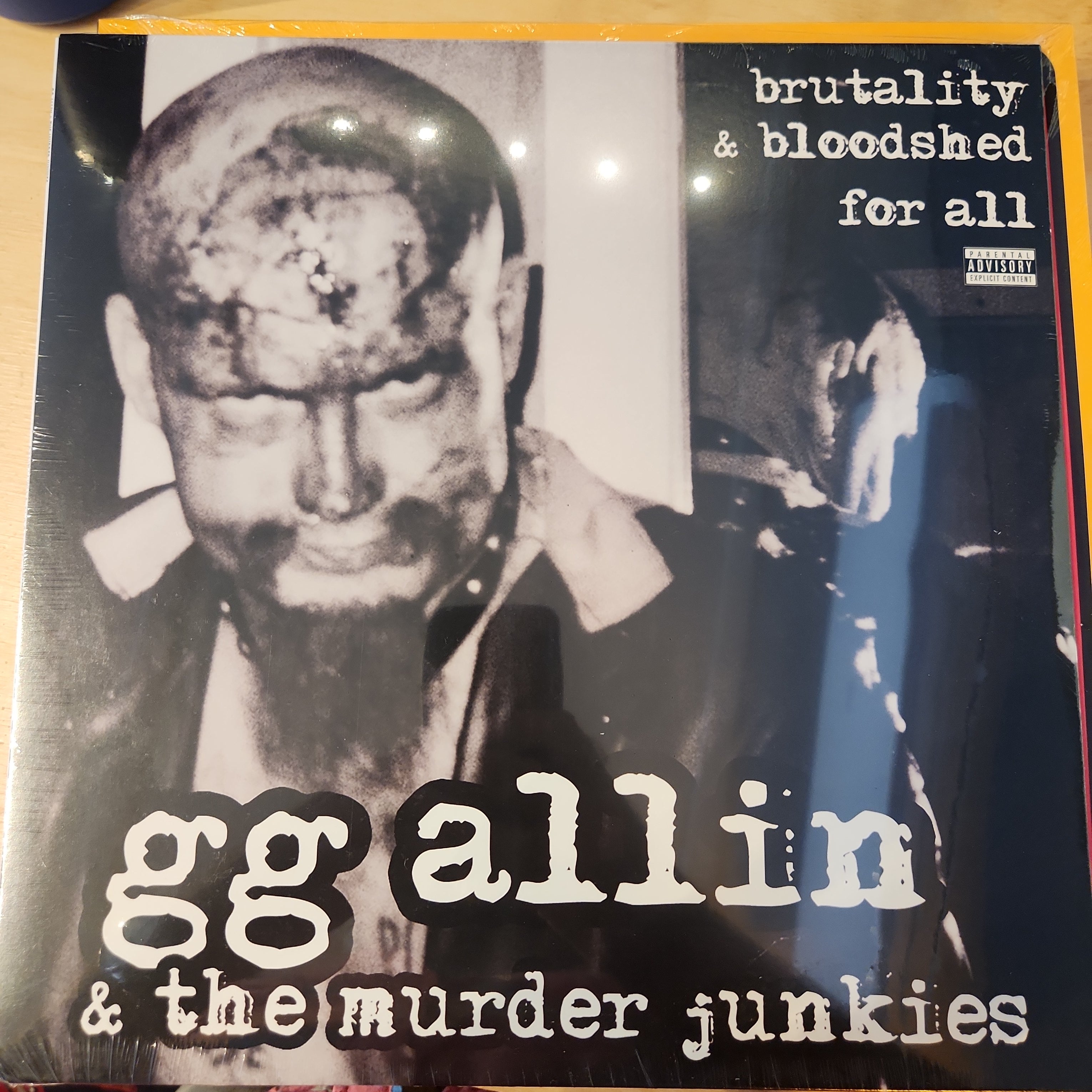 GG Allin & the Murder Junkies Brutality and Bloodshed Vinyl LP Record - Punk Rock Music Collector's Item for Hardcore Fans & Vintage Vinyl Enthusiasts