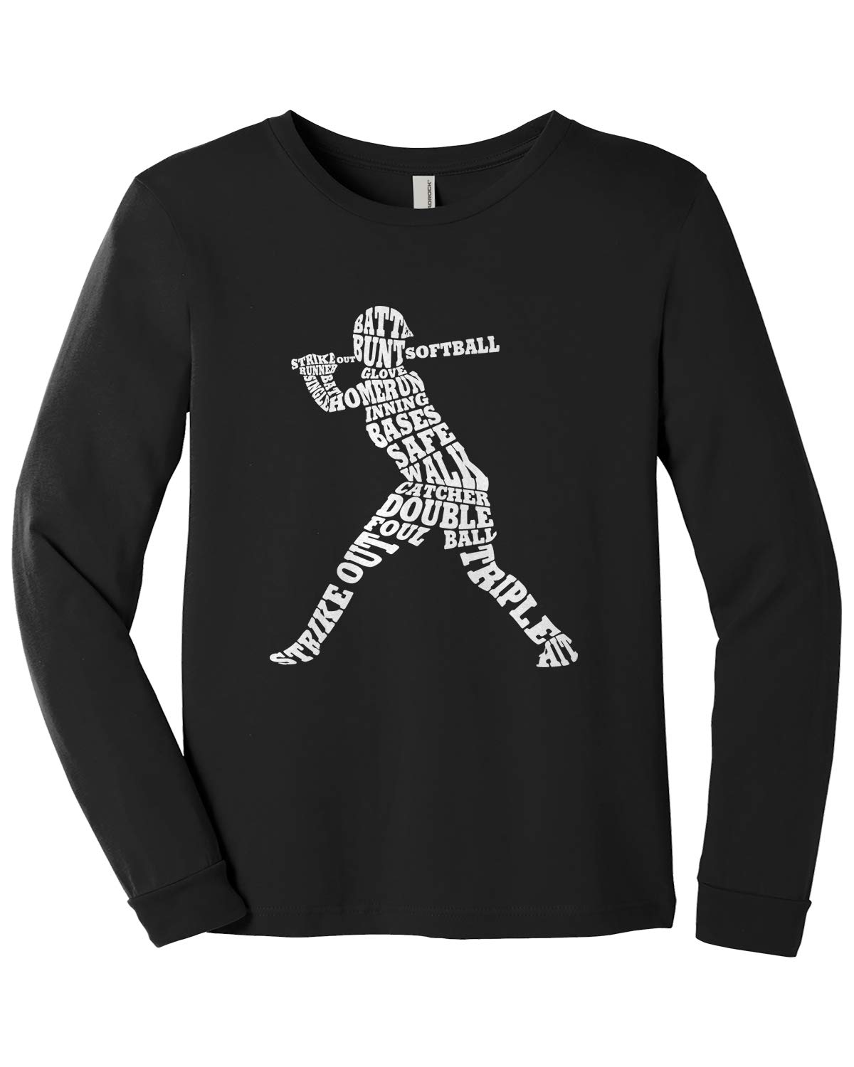 Threadrock Big Girls' Softball Batter Graphic Long Sleeve T-Shirt - Youth Athletic Tee for Baseball Practice & Team Spirit