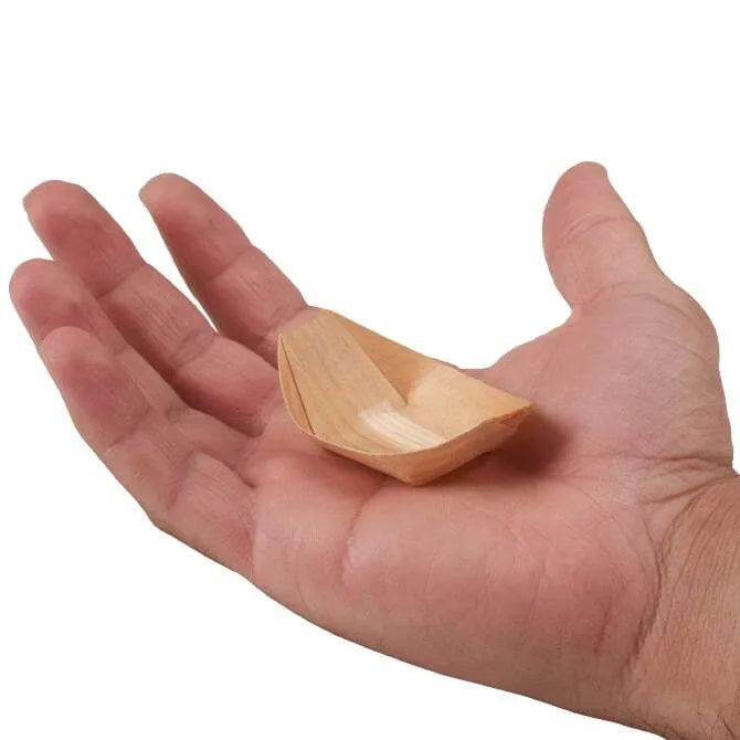 Mini Poplar Wood Boats - 2 5/8 x 2 x 1 Inch (50 Pack) - Natural Wooden Toy Boats for DIY Crafts, Kids Play, Bath Time & Home Decor