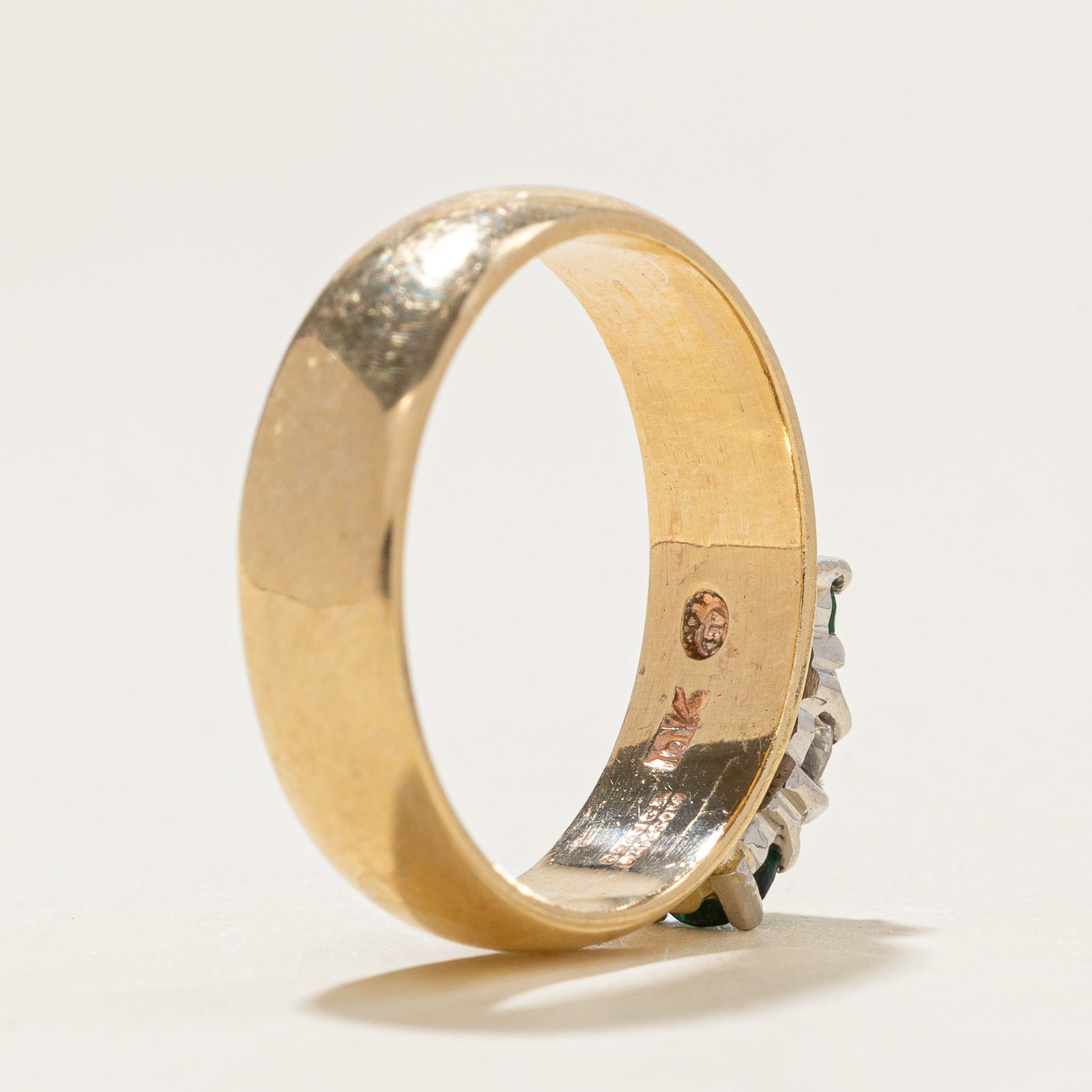 Three Stone Synthetic Spinel & Diamond Ring | 0.24ctw Spinel & 0.30ctw Diamond | Size 7.75 | Elegant Engagement, Wedding, Anniversary Gift for Her