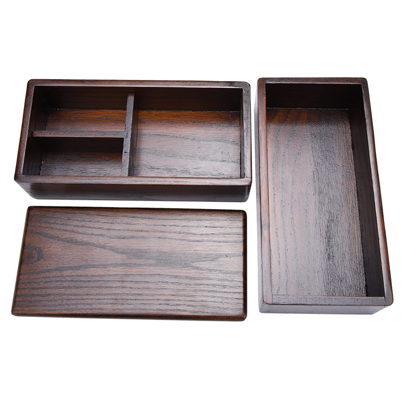 Wooden Lunch Box - Double Layer Bento Container for School, Office & Picnic