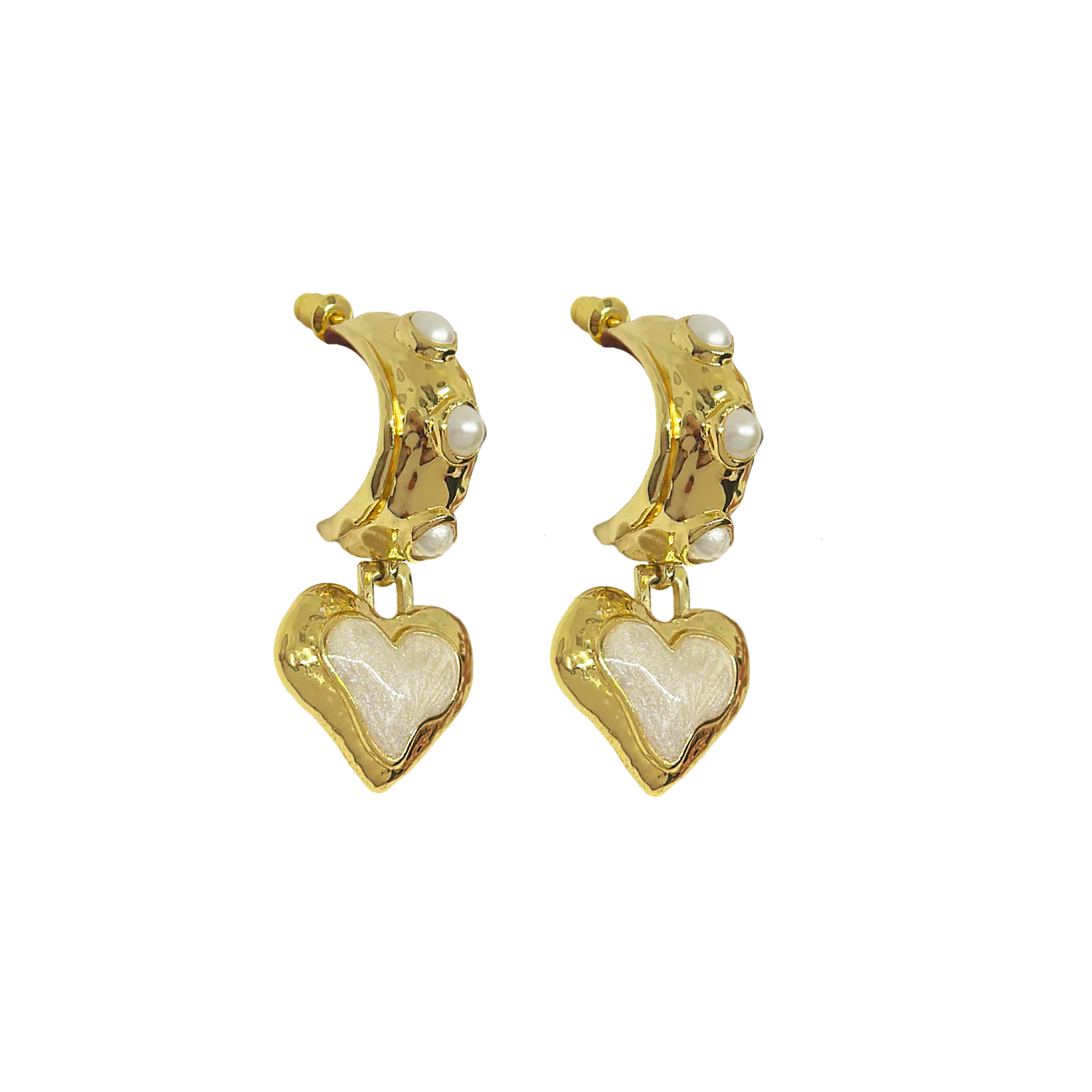 Elegant Elena Gold Pearl Earrings for Women - Perfect for Weddings, Parties & Special Occasions