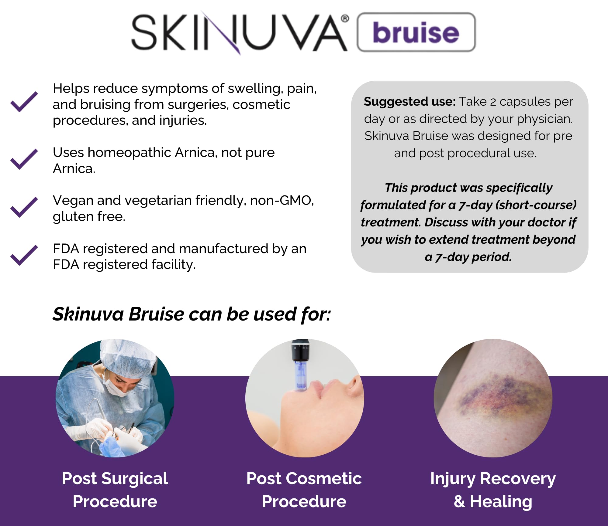 Next Generation Scar Cream (1.7 oz) & Skinuva Bruise Supplement (14 Capsules) | Advanced Scar Removal with Arnica, Bromelain & Zinc | Bruise & Swelling Relief | Homeopathic Remedy for Post-Surgery, Injury Recovery & Skin Care