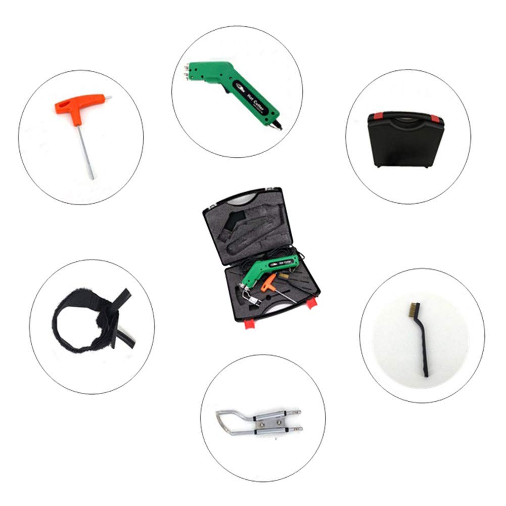 100W Electric Handheld Heating Knife Cutter - Hot Melting Knife for Fabric, Foam, PVC, Nylon Rope Cutting - US Standard R Type Blade - Heats to 400°C in 6 Seconds (220V) - Perfect for DIY Crafts, Upholstery, and Industrial Material Cutting