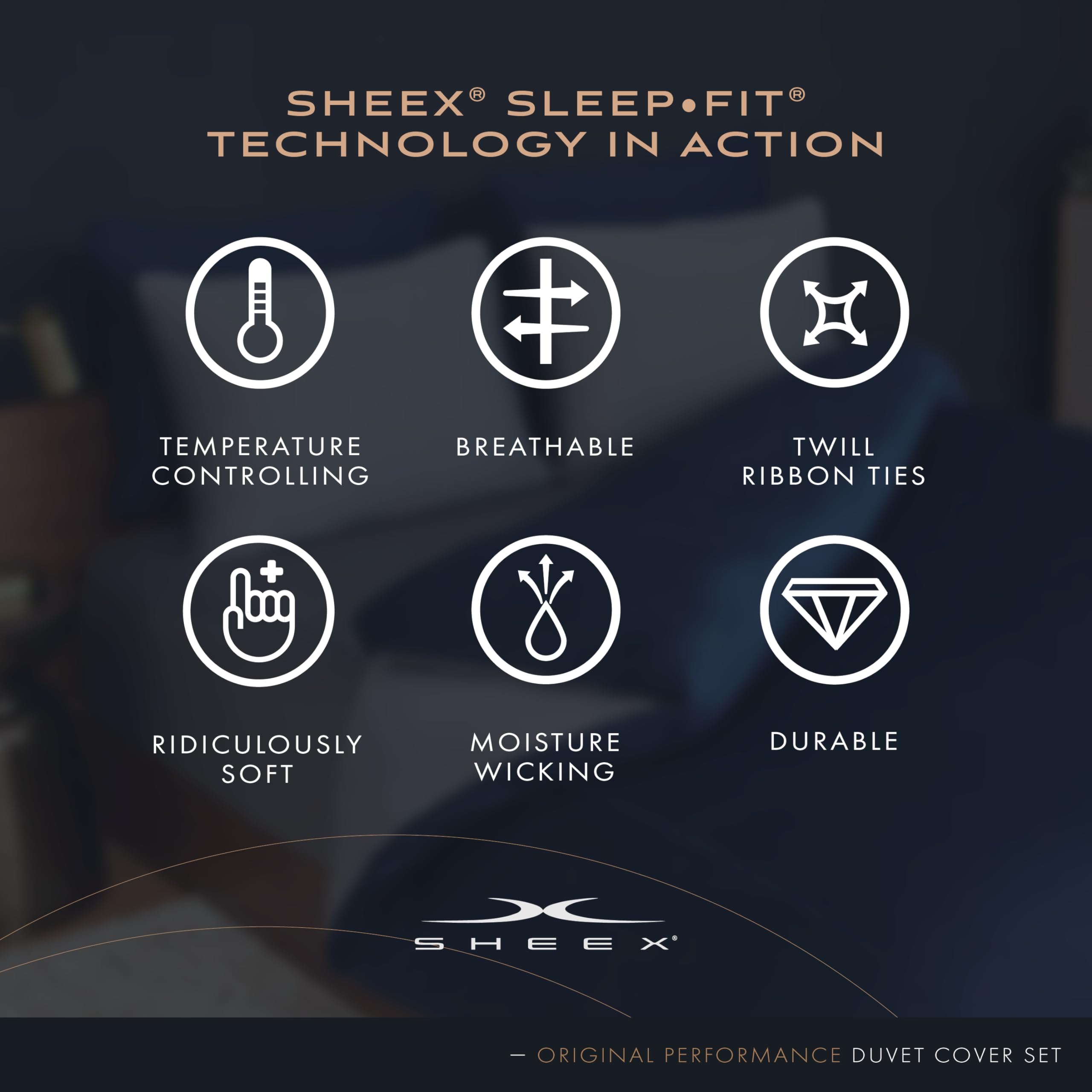 SHEEX Cooling Duvet Cover Set - Lightweight Full/Queen with Pillow Shams for Hot Sleepers