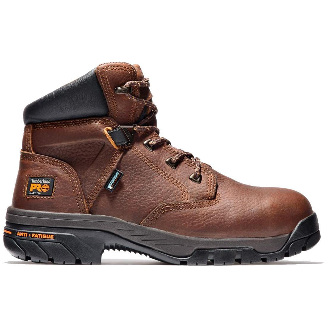Helix 6 Inch Soft Toe Work Boots for Men - Comfortable Brown Leather Safety Shoes for Construction, Hiking & Outdoor Work