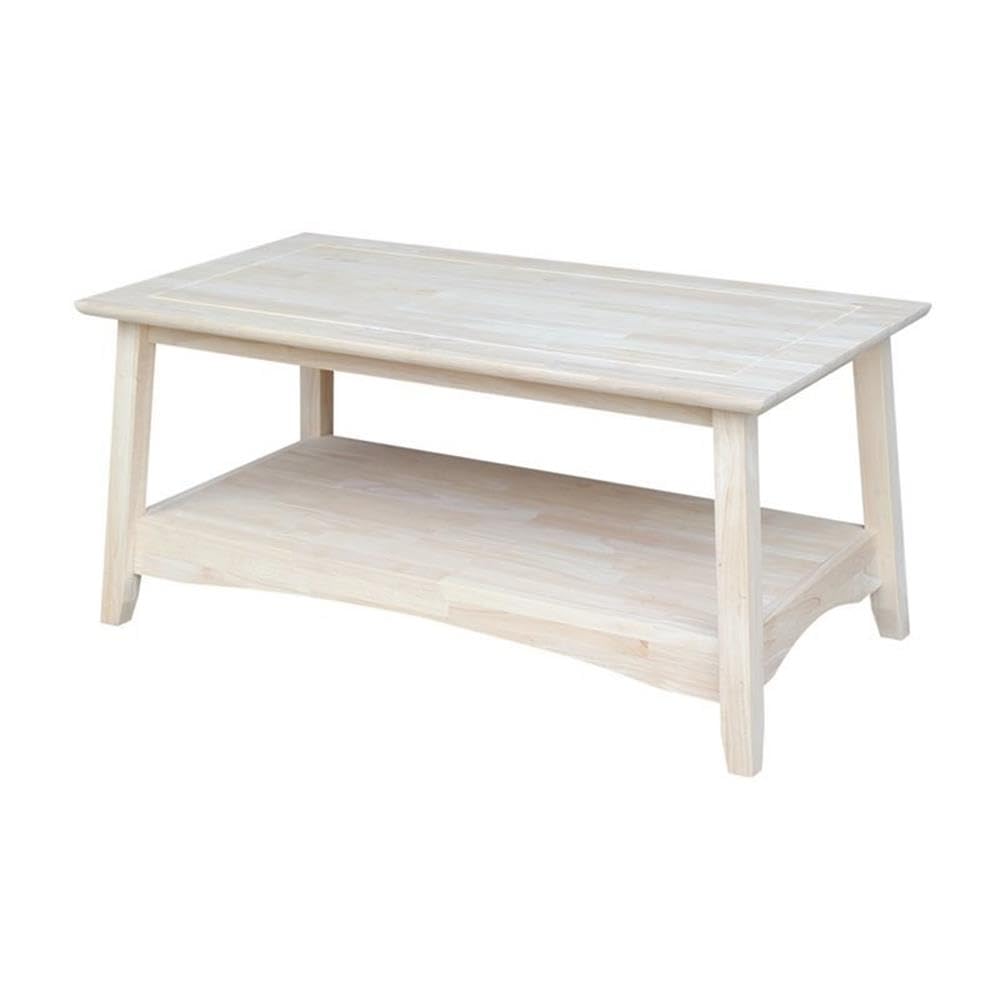 Unfinished International Concepts Bombay Tall Coffee Table - Modern Living Room Furniture for Home Decor & Entertaining