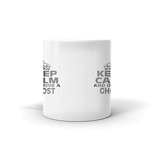 Rolls-Royce Ghost Keep Calm and Drive Ceramic Coffee Mug - 11oz Elegant Office Tea Cup with Premium Gift Box - Perfect for Car Enthusiasts & Luxury Lovers