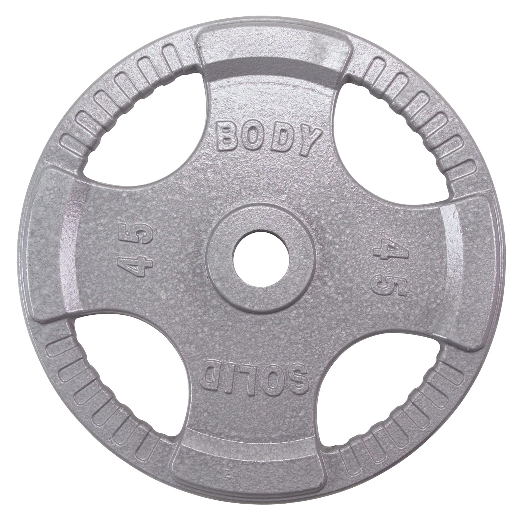 Body-Solid Cast Iron Olympic Quad Grip Weight Plate Set - 2 Inch Standard Hole for Barbells, Dumbbells & Home Gym Equipment | Strength Training & CrossFit Workouts