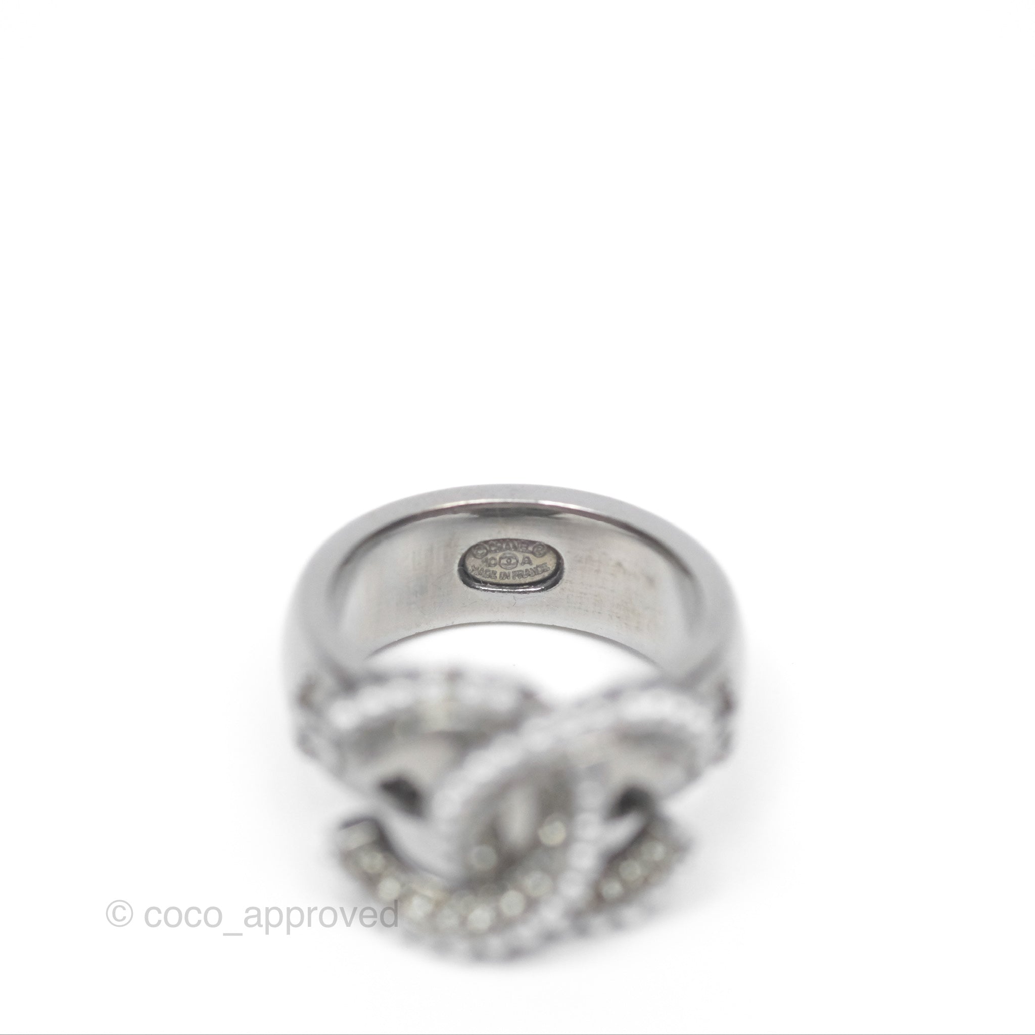 Chanel CC Ring Brushed Silver Tone 10A - Elegant Fashion Jewelry for Women | Perfect for Parties, Weddings & Date Nights