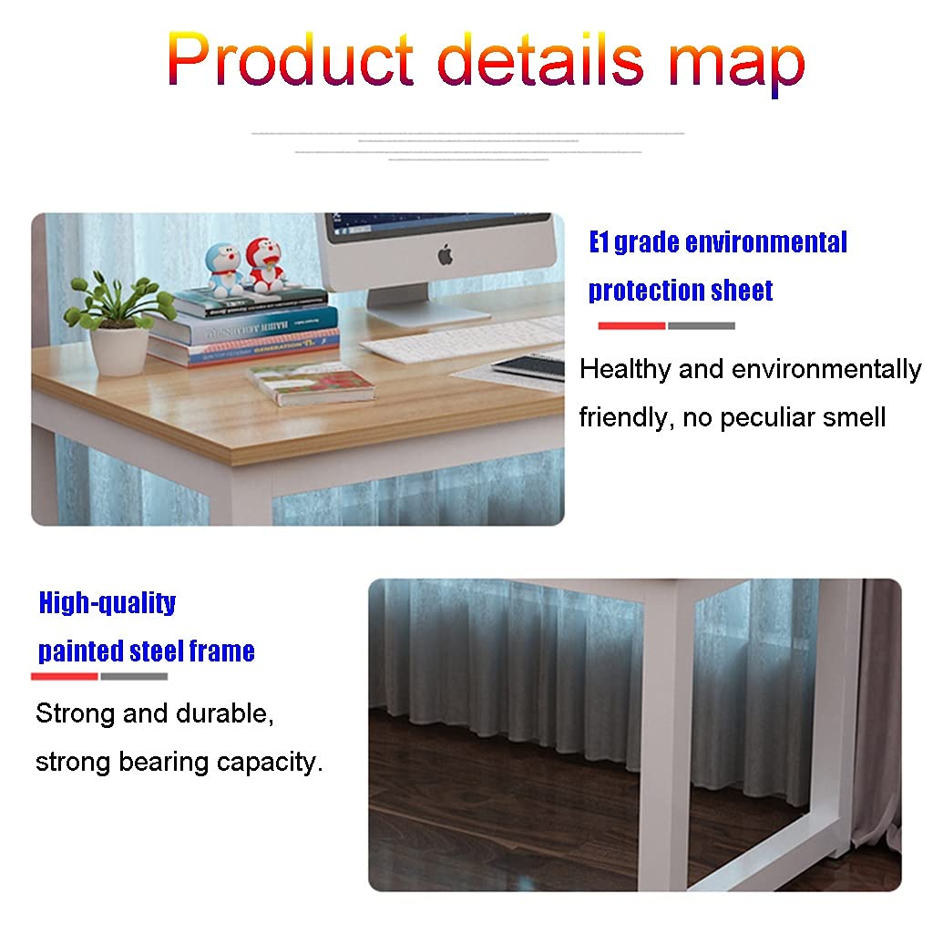 Ergonomic Computer Desk - 100x60x75cm Study Desk with Sturdy Steel Frame for Home Office, Bedroom & Workspace | Perfect for Remote Work, Online Classes & Gaming Setup
