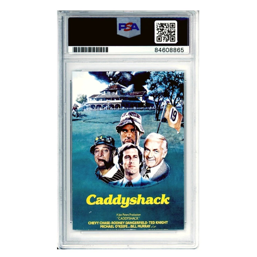Chevy Chase Autographed Caddyshack Trading Card - PSA Encapsulated Ty Webb Signed Memorabilia - Perfect for Movie Collectors, Golf Fans & Autograph Enthusiasts