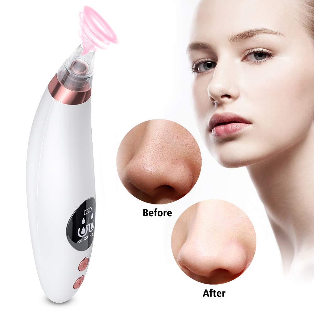 Yafei Pore Vacuum Blackhead Remover - Upgraded Strong Suction Rechargeable Facial Cleanser for Blackhead & Pimple Removal (Gray) | Perfect for Deep Cleansing & Skincare Routine
