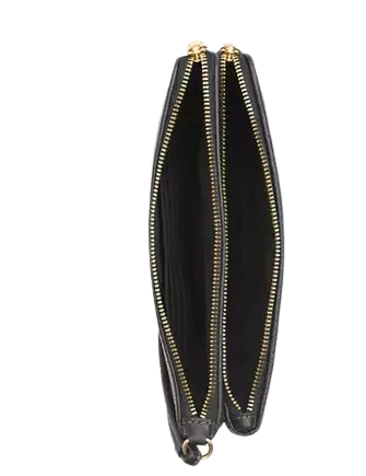 Coach Double Zip Wallet for Women | Genuine Leather Crossbody Wallet with RFID Protection | Perfect for Travel, Shopping & Everyday Use