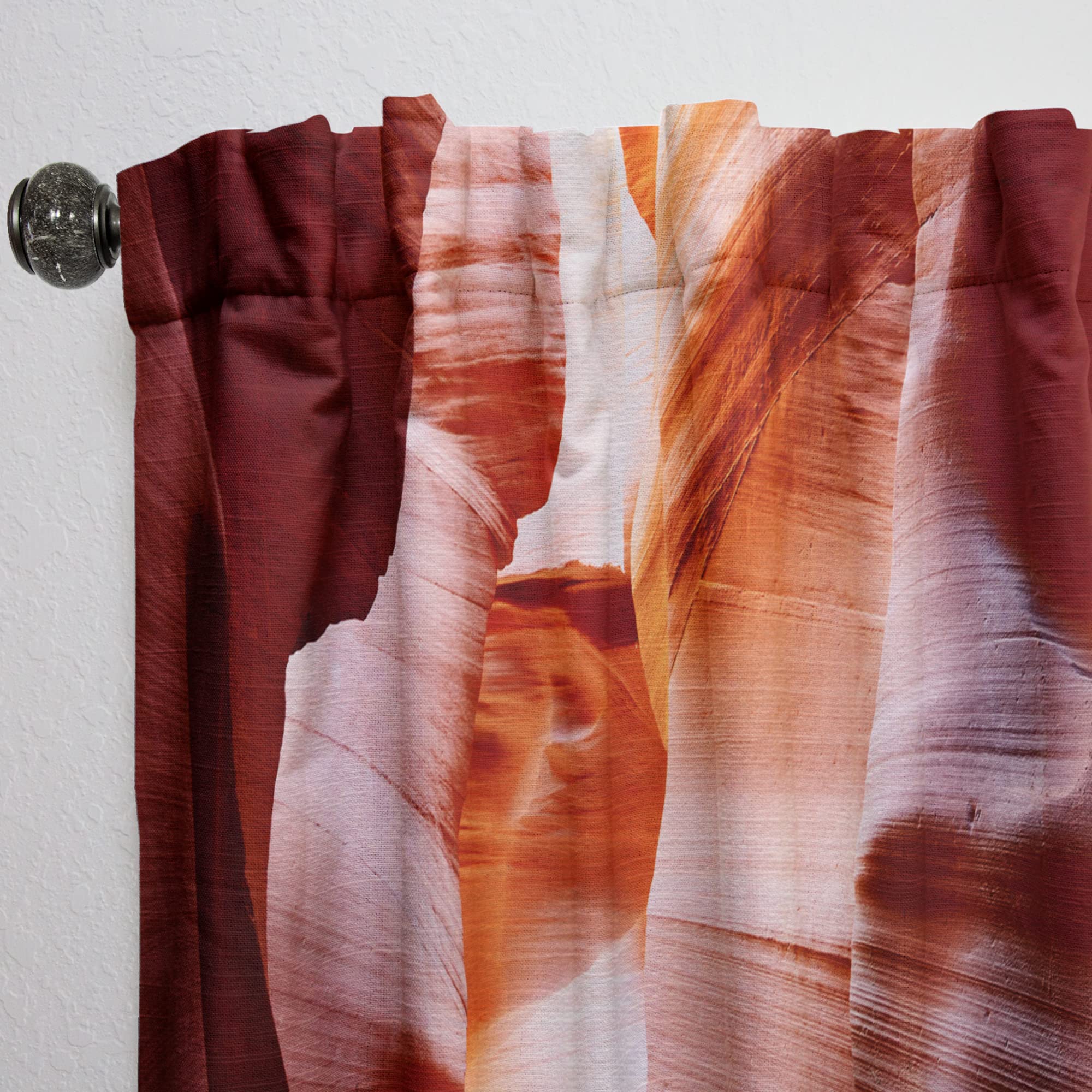 DesignQ Thermal Insulated Curtains 'Sun Rays in Antelope Canyon' - 52x95 Inch Single Panel Blackout Drapes for Bedroom & Living Room - Energy Saving Window Treatment for Home Decor