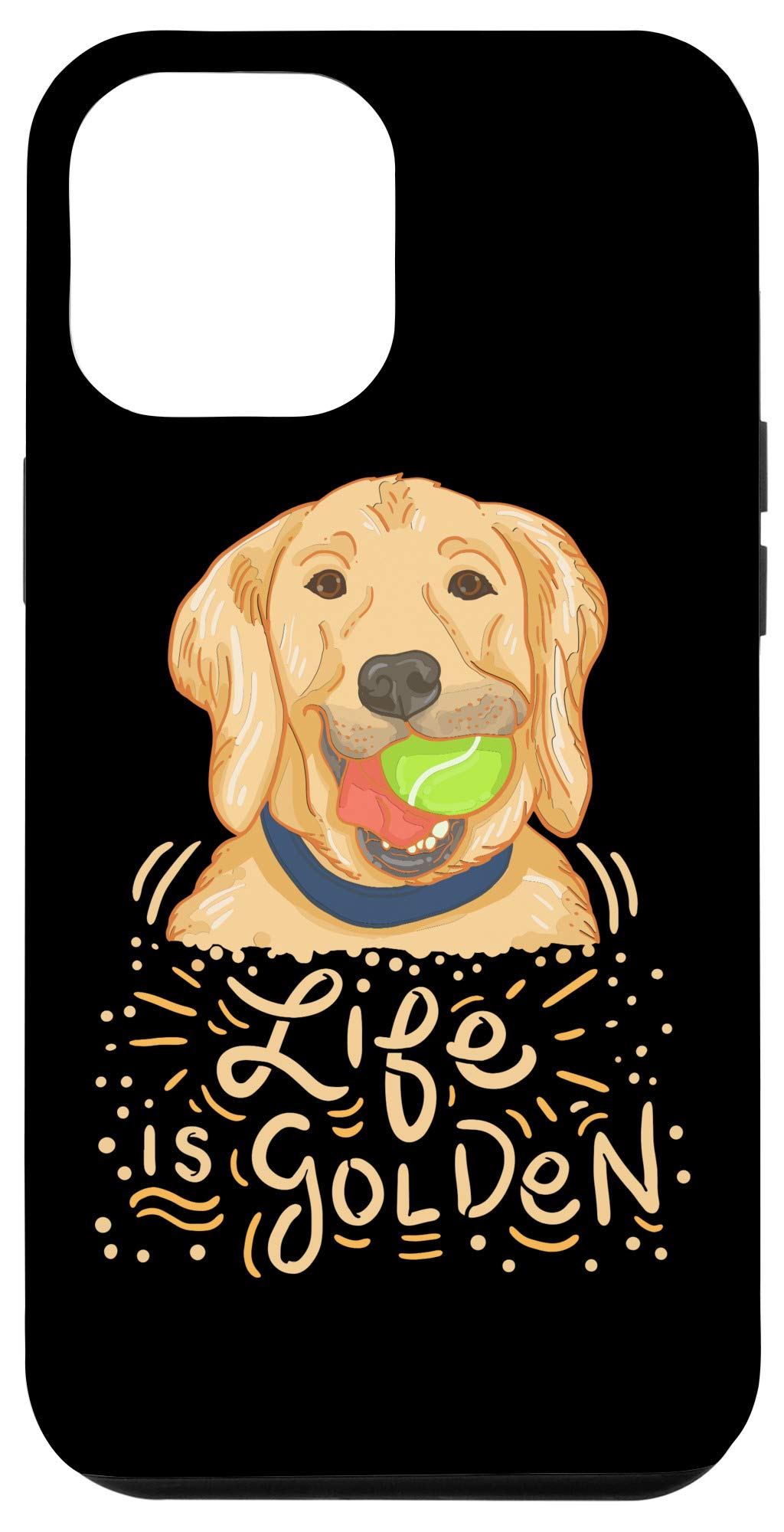 iPhone 12 Pro Max Case - Funny Golden Retriever Design with 'Life Is Golden' Quote - Perfect for Dog Lovers & Golden Retriever Owners - Protective Phone Cover for Everyday Use