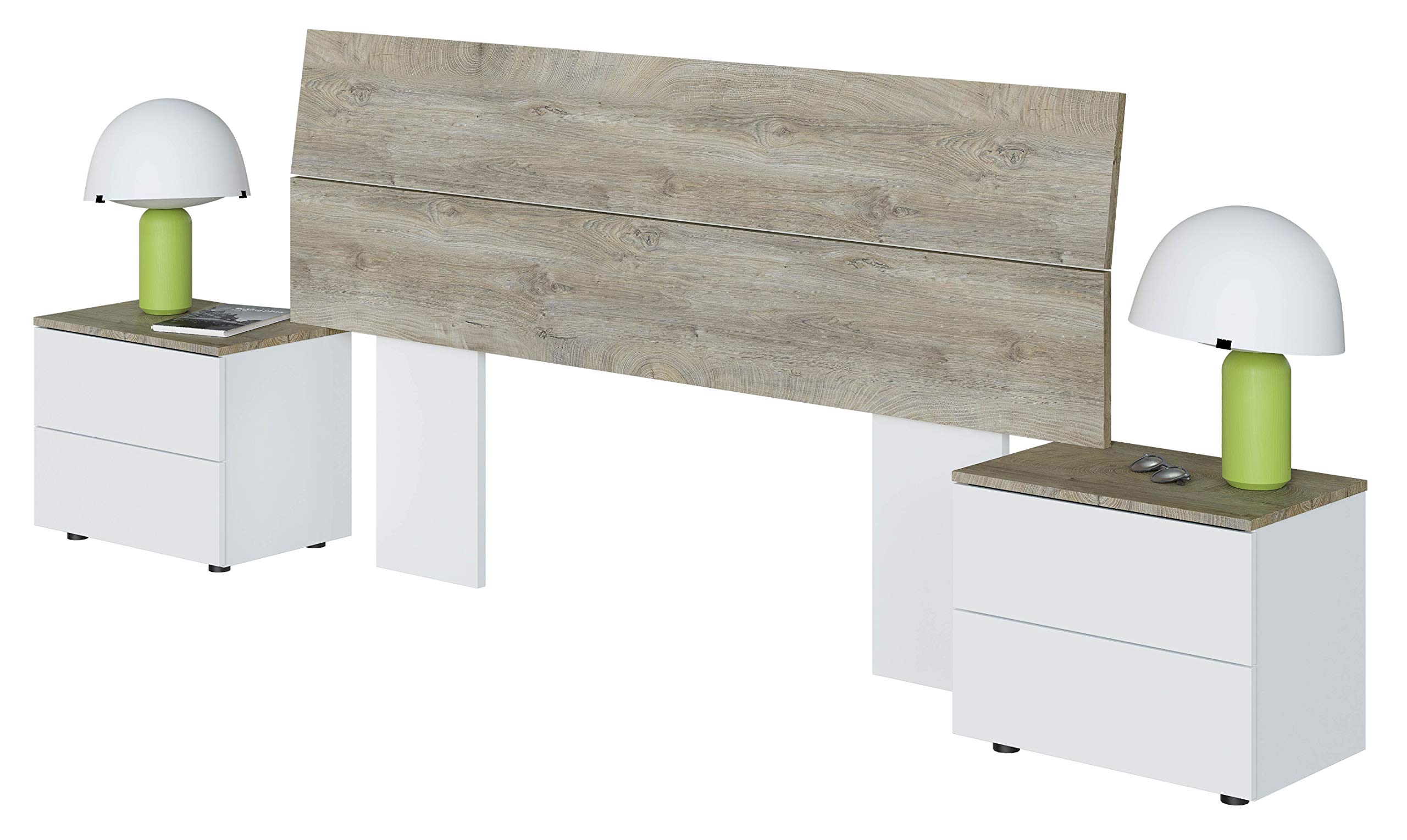 MIROYTENGO Furniture Set for Bedroom - Queen/Full Size Bed Frame with Headboard, 2 Nightstands & Dresser (150cm/135cm, Bed Not Included) - Perfect for Master Bedroom, Guest Room, or Apartment