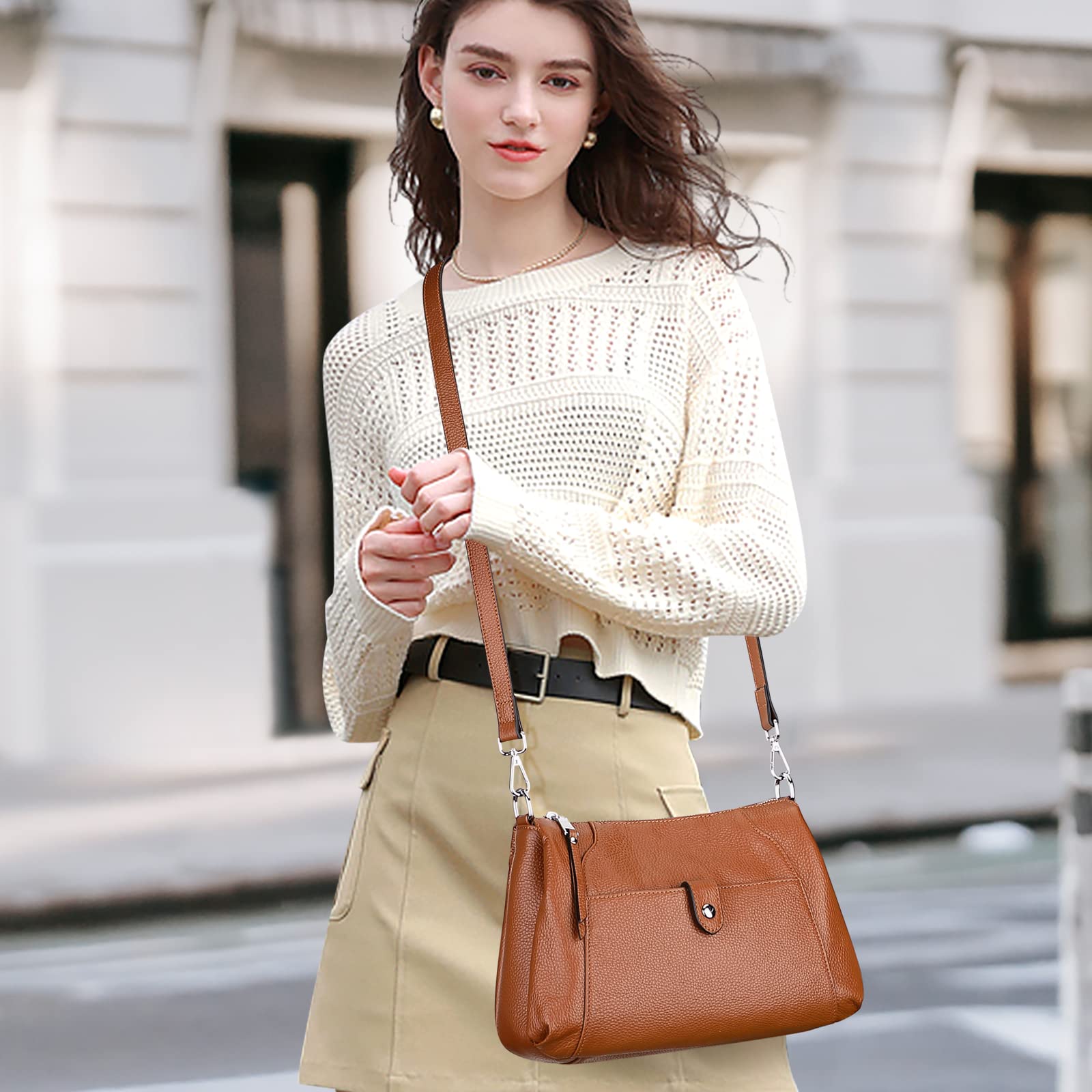 Genuine Leather Small Hobo Crossbody Bags for Women - Stylish Shoulder Purse & Handbag - Perfect for Everyday Use, Travel & Casual Outings
