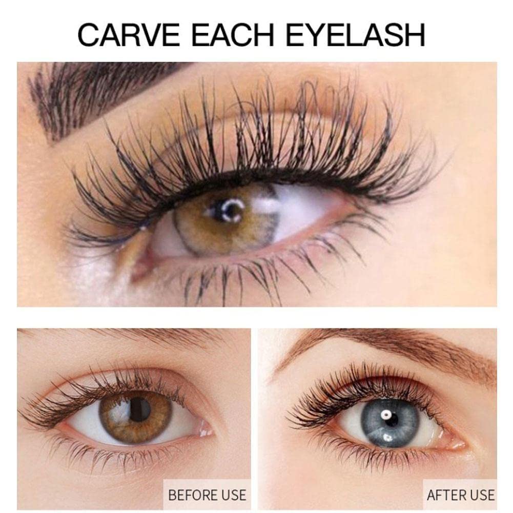 4D Silk Fiber Lash Mascara - Waterproof, Long Lasting, Volumizing & Lengthening Black Mascara for Natural Eyelash Extension - Perfect for Daily Wear, Night Out & Special Occasions