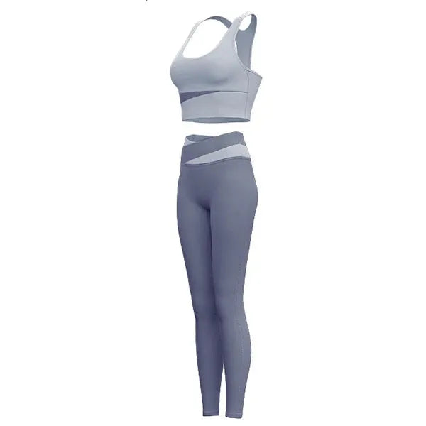 Women's Yoga Set - Sexy Sports Bra & High Waist Leggings 2-Piece Workout Outfit | Gym Clothes for Yoga, Pilates & Fitness Training | Breathable Athletic Sportswear for Women