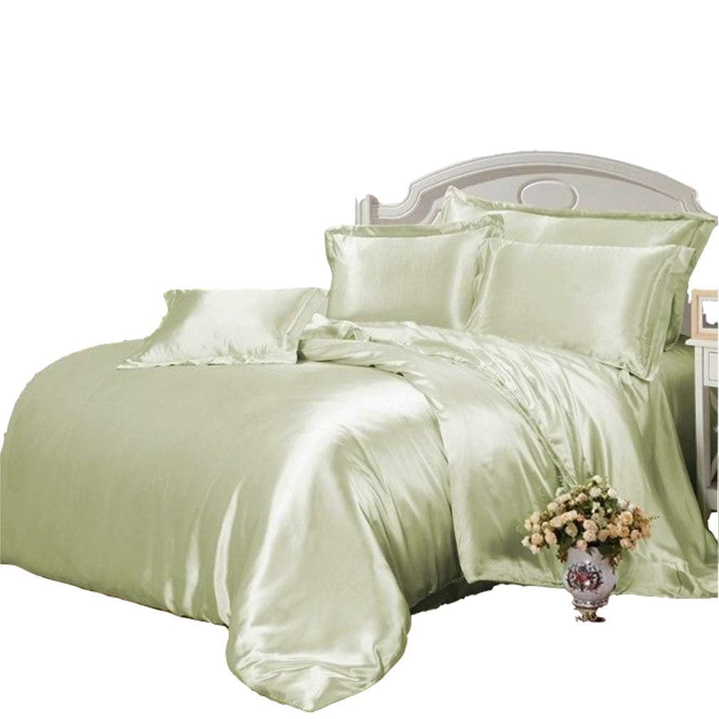 Premium 7-Piece King Size Satin Comforter Set - 600 GSM Sage Green Duvet Insert with Sheets (Comforter, Flat Sheet, Fitted Sheet & 4 Pillowcases) - Luxury Bedding for Master Bedrooms & Guest Rooms