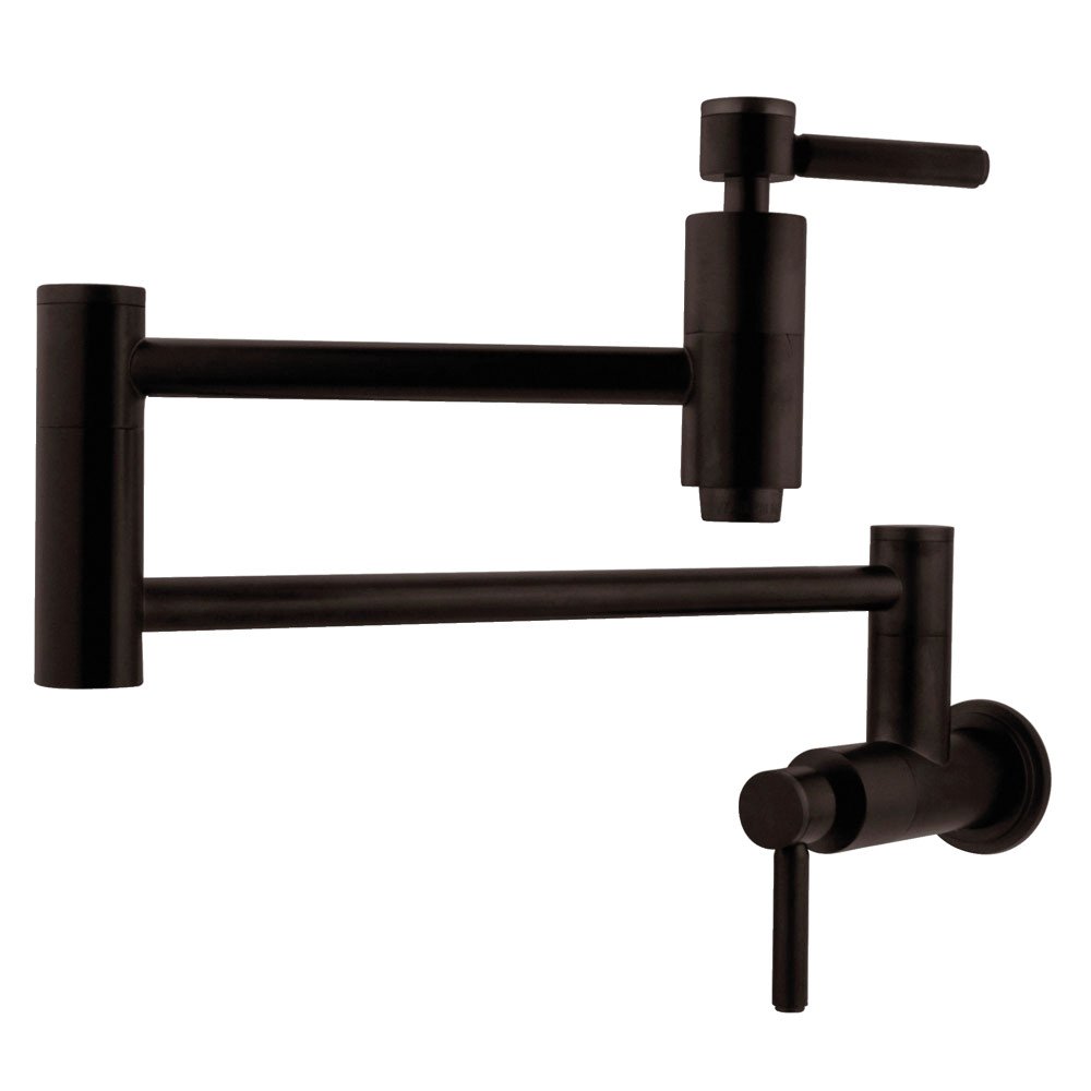 Kingston Brass KS8105DL Concord 13-Inch Pot Filler Faucet - Oil Rubbed Bronze Finish - Wall Mounted Kitchen Faucet for Easy Stove Top Cooking & Large Pots