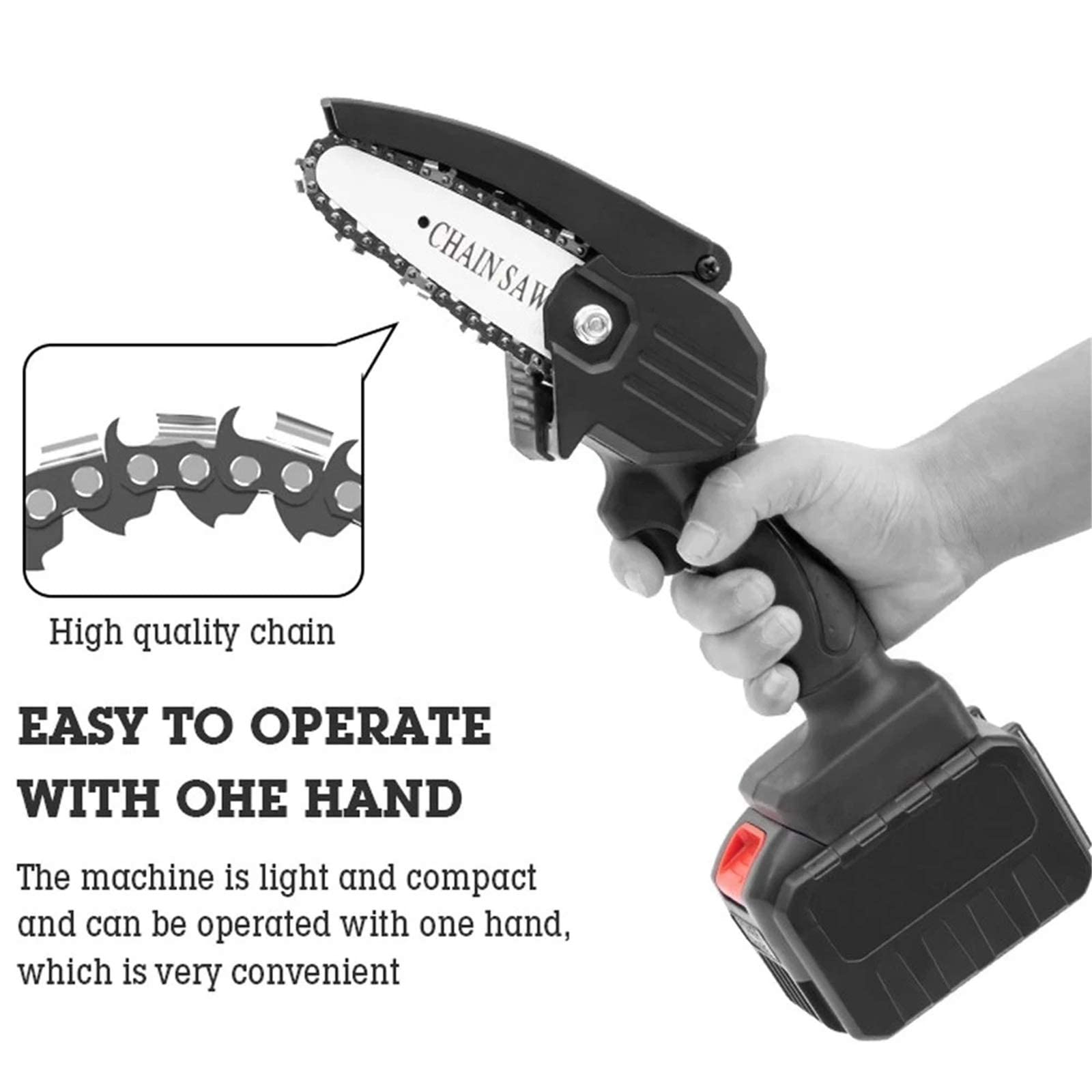 Electric Pruning Saw - Cordless One-Handed Chainsaw for Wood Cutting & Tree Trimming | Perfect for Gardening, Landscaping & DIY Wood Projects