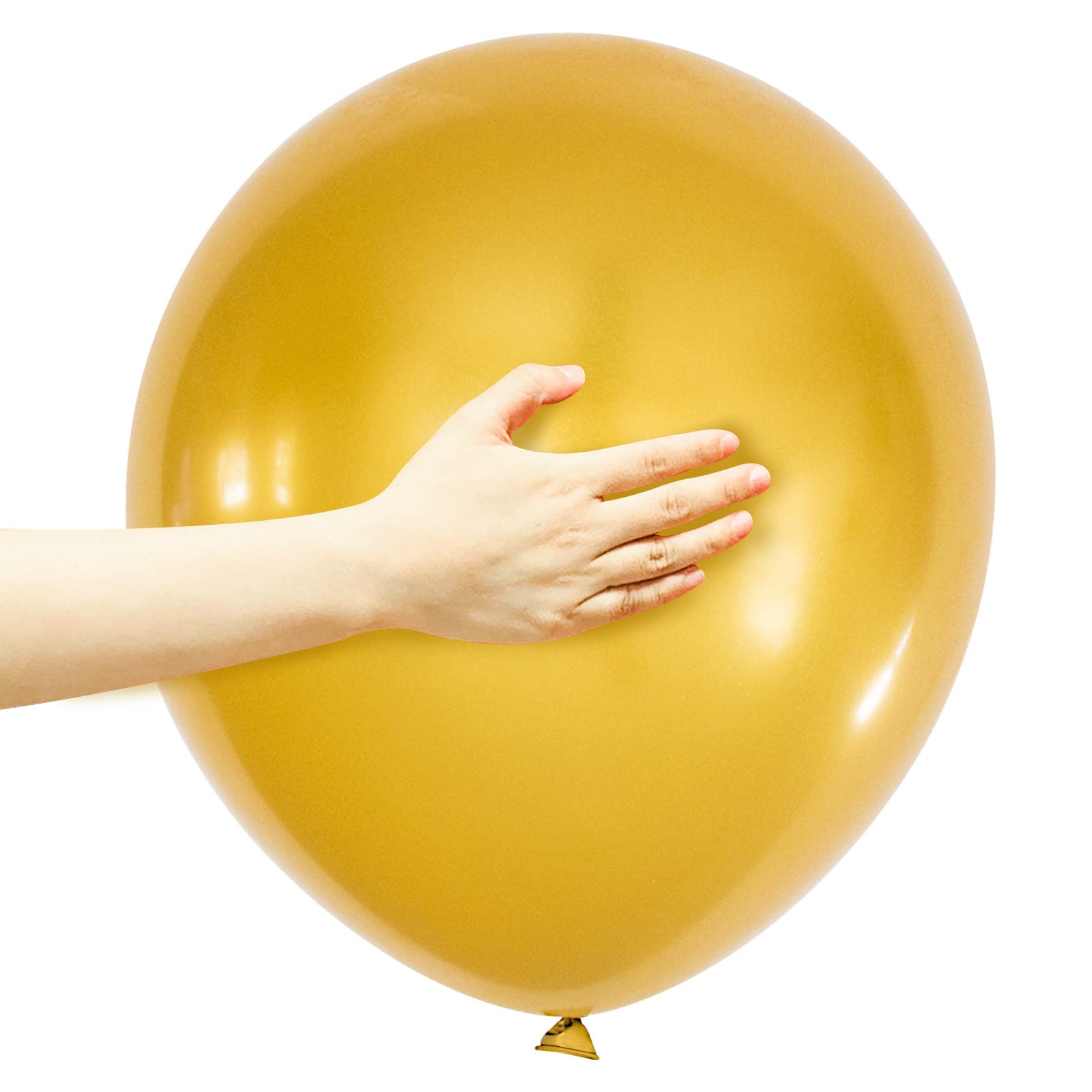 18 Inch Metallic Gold Balloons (12 Pack) - Chrome Golden Large Latex Balloons for Helium, Perfect for Christmas, Weddings, Birthdays, Baby Showers & Party Decorations - Elegant Round Balloons for Festive Celebrations and Special Events