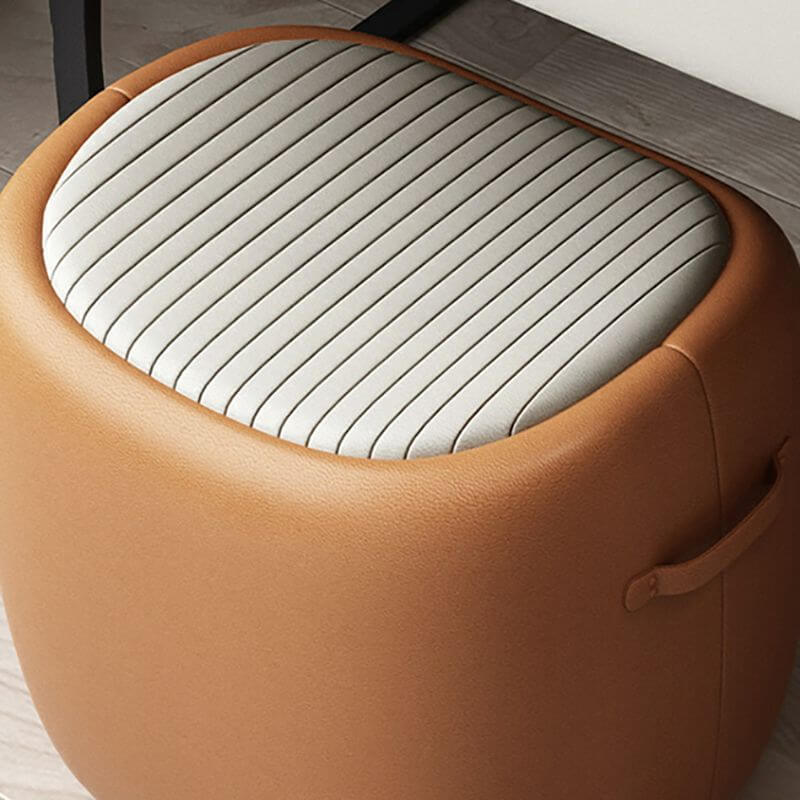 Genuine Leather Modern Vanity Stool - 17
