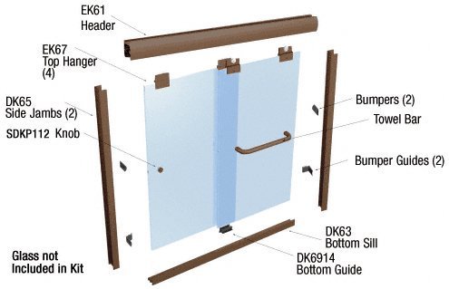 CRL Oil Rubbed Bronze 60x72 Inch EK Series Frameless Shower Door Kit - Perfect for Modern Bathroom Renovations & Spa-Style Showers
