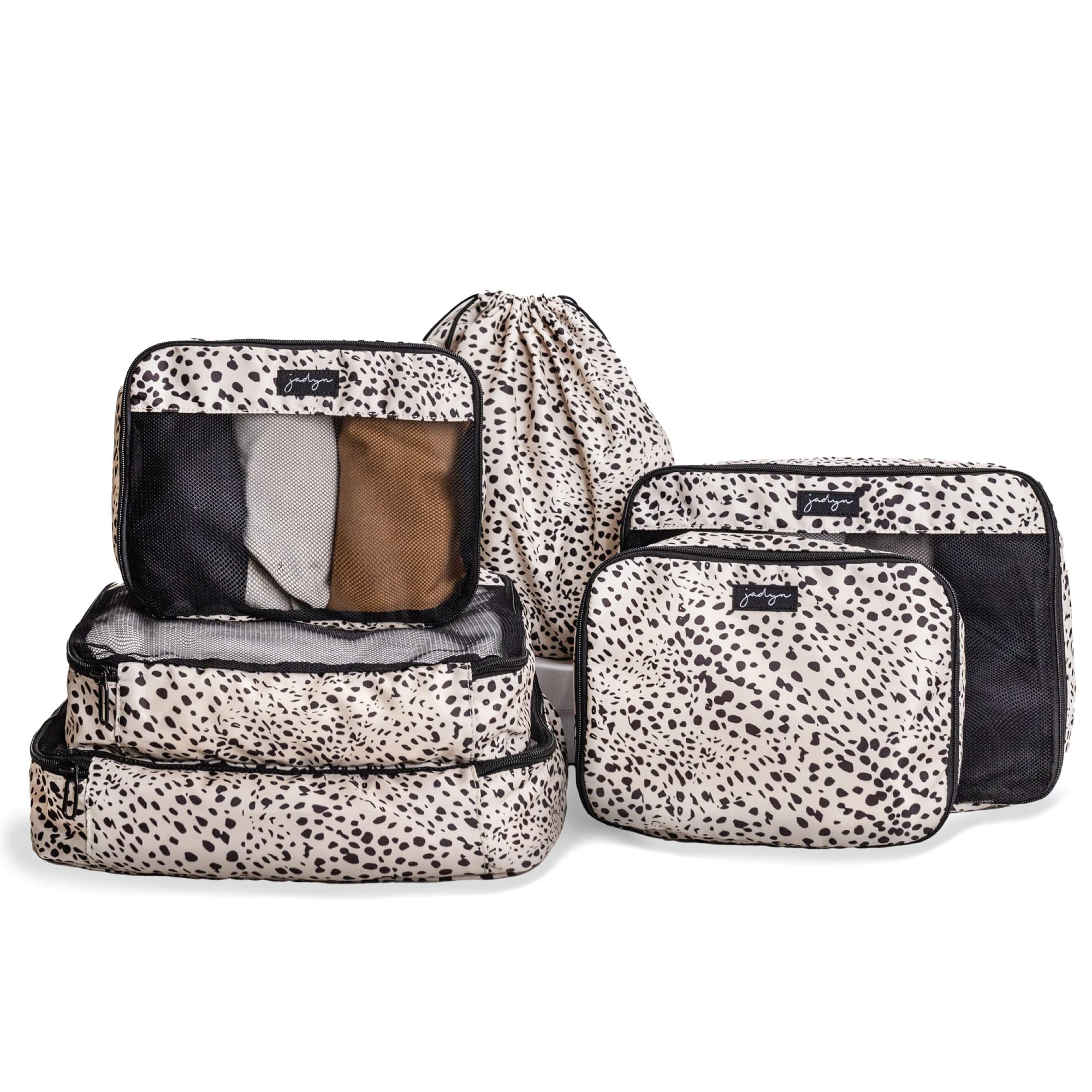 Jadyn 6-Piece Packing Cubes Set for Travel - Large Luggage Organizer for Suitcase, Duffel Bag & Backpack (Cheetah Print) - Perfect for Business Trips, Vacations & Weekend Getaways