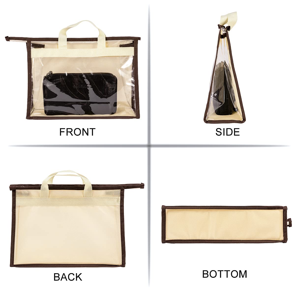 CINPIUK 10-Pack Clear Handbag Storage Organizer Dust Bags - Purse Protector Covers with Hooks for Closet Organization | Perfect for Travel, Home & Luxury Bag Storage