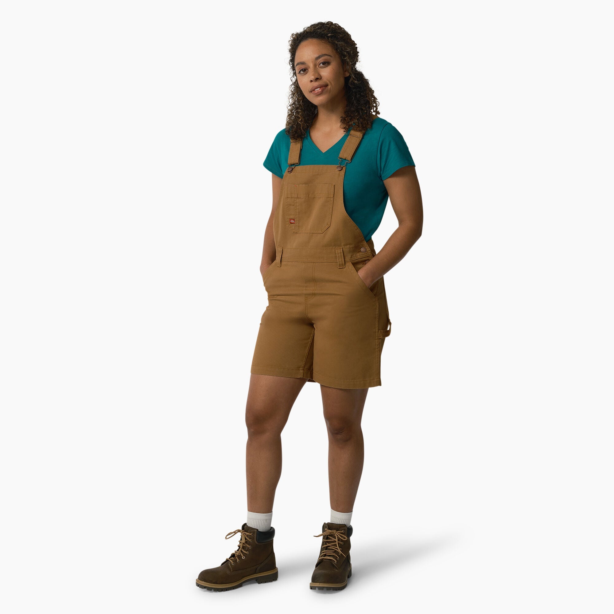 Dickies Women's Relaxed Fit Bib Shortall - Comfortable Denim Overalls for Work & Casual Wear | Perfect for Gardening, DIY Projects & Everyday Outfits