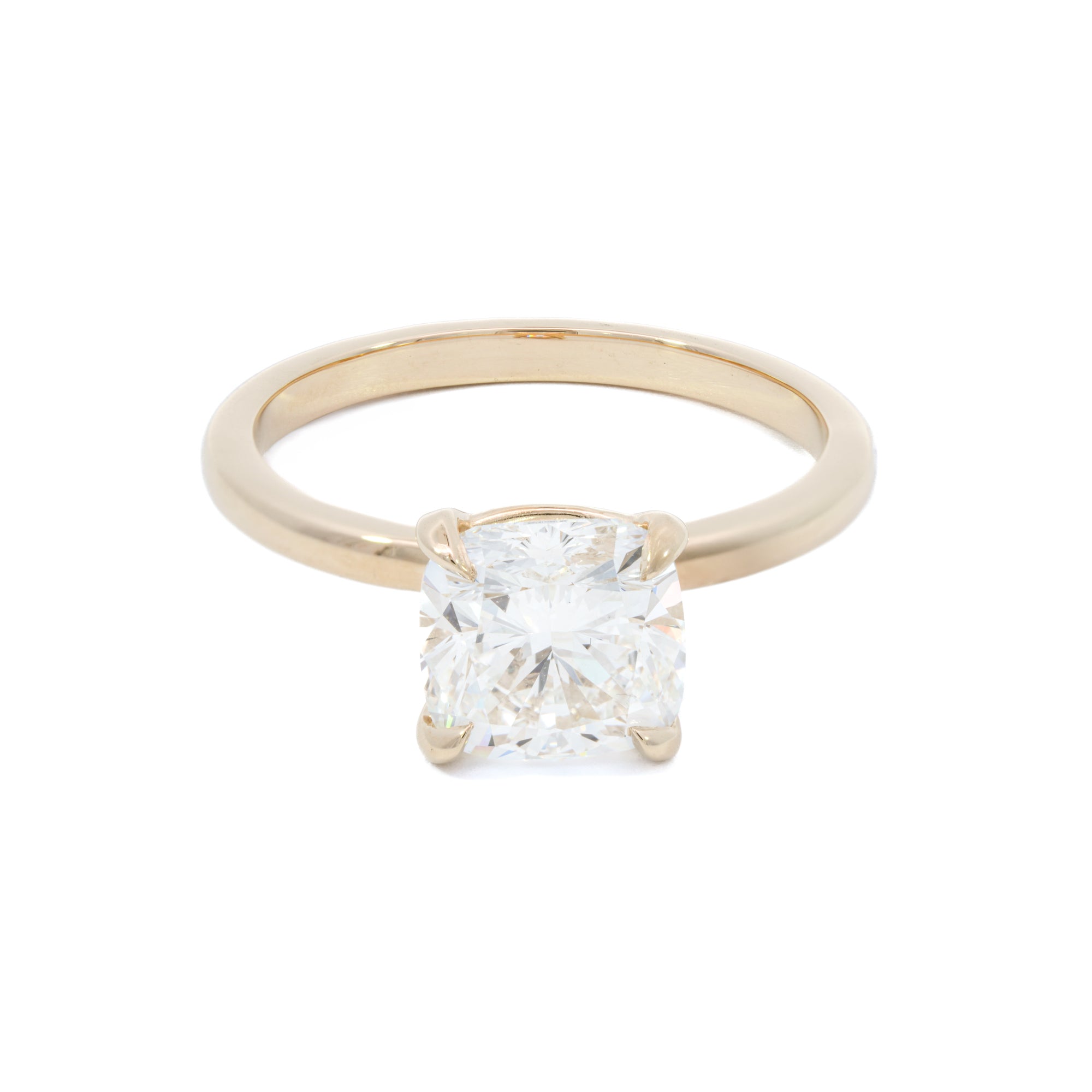 Exquisite Cushion Cut Solitaire Engagement Ring - 14K White Gold Diamond Wedding Band for Women - Perfect for Proposals, Anniversaries & Special Occasions