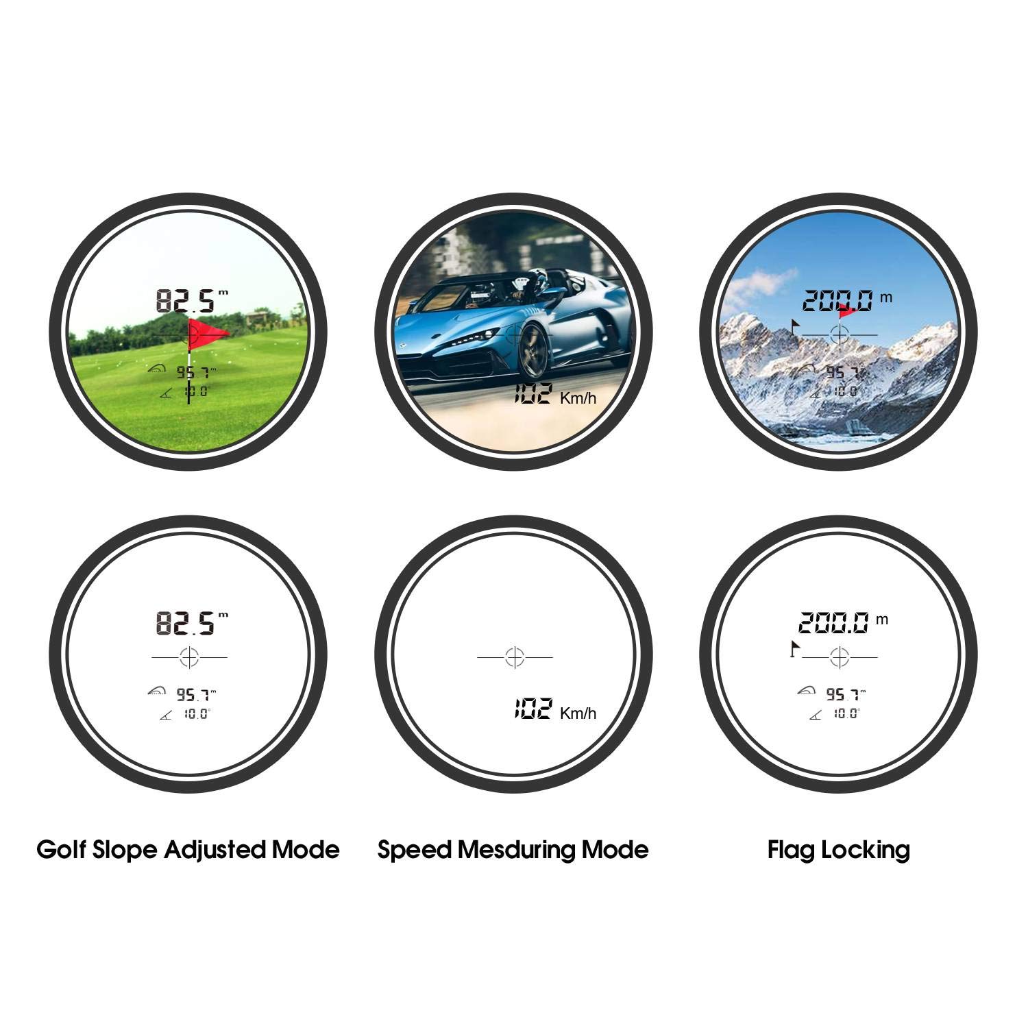 Mileseey Professional Golf Laser Rangefinder 660 Yards with Slope Compensation - Fast Flag Lock, 6X Magnification for Accurate Distance, Angle & Speed Measurement - Perfect for Golfing, Hunting & Outdoor Sports