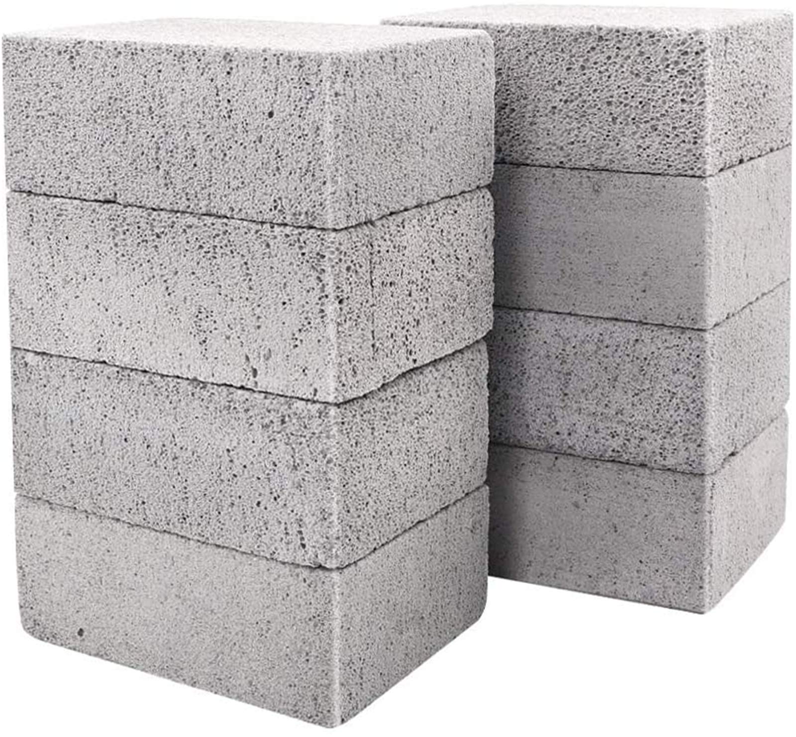 8 Pack Grill Brick & Griddle Stone Cleaning Blocks - Heavy Duty Pumice Stones for Oven, Stove, BBQ Grill Cleaning - Commercial Grade Cookware Cleaner for Frying Pans, Racks & Flat Tops - Perfect for Home Kitchens & Restaurant Use
