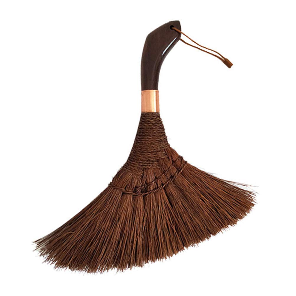 DOITOOL Soft Fur Broom - Wooden Floor & Sofa Cleaner for Home Cleaning (Brown)