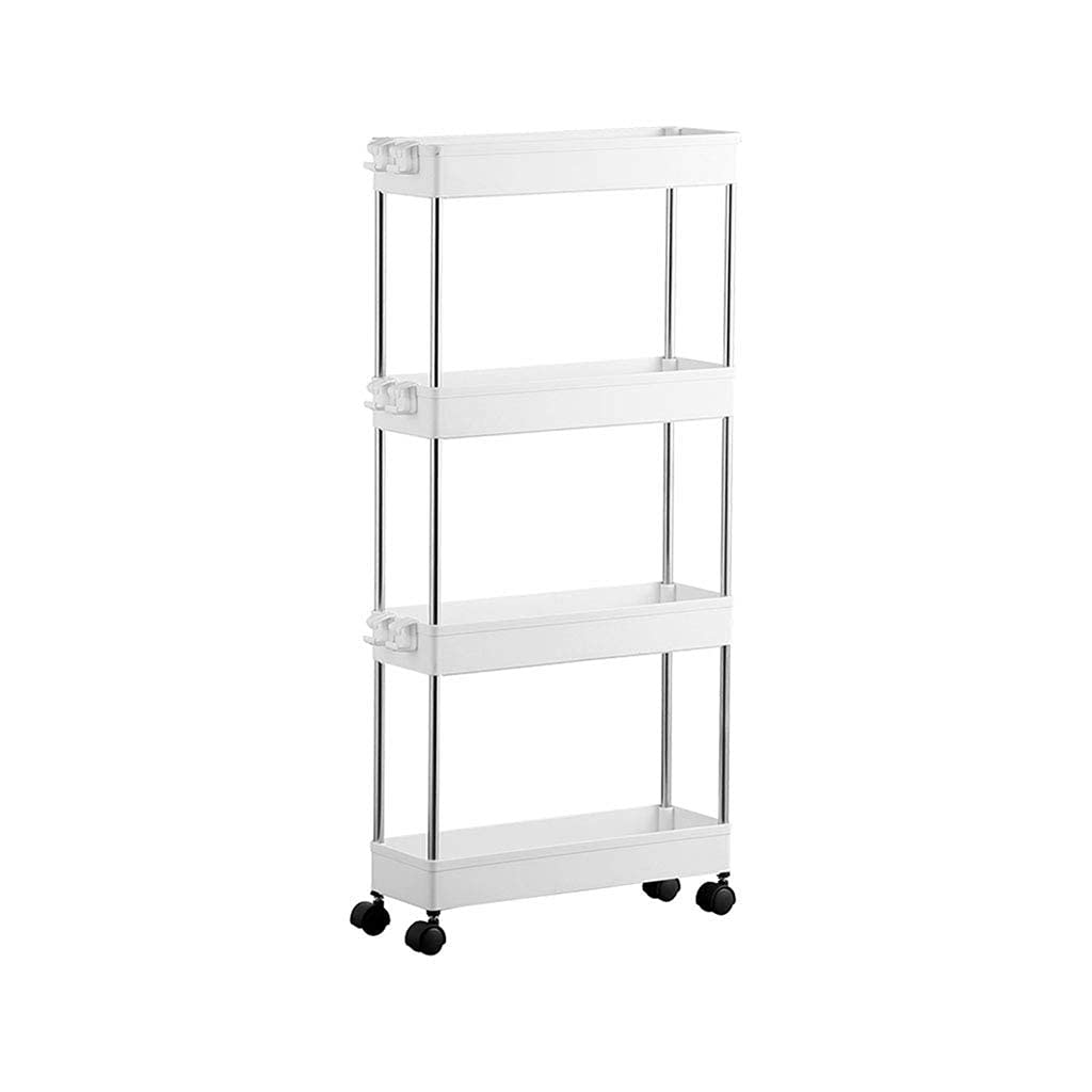 ZCYXQR 4-Tier Kitchen Utility Cart - Multi-Purpose Storage Shelf for Vegetables, Fruits, Beauty Products & Wine - Space-Saving Rolling Trolley for Kitchen, Pantry & Home Organization (Perfect for Small Spaces & Apartment Living)